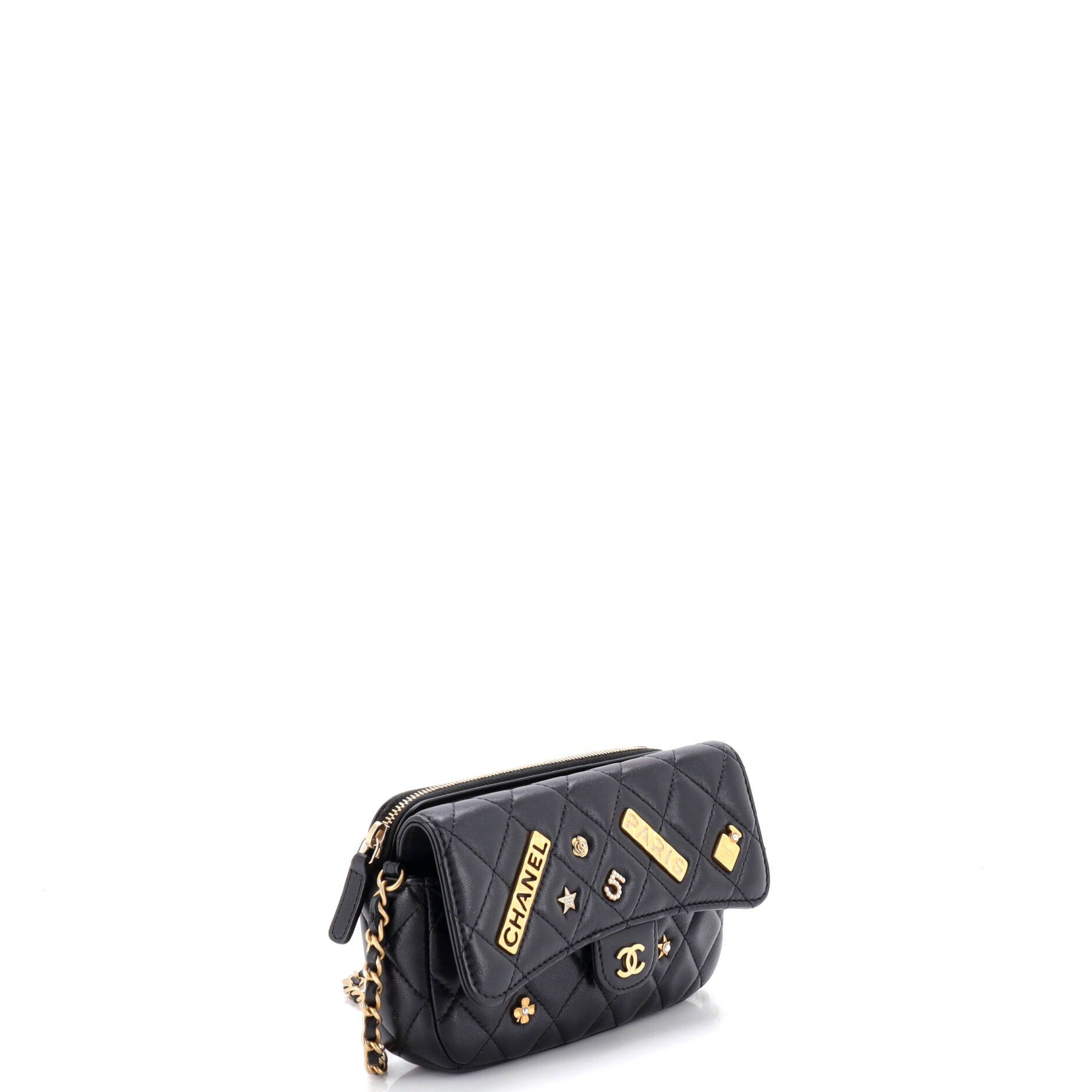 Chanel Lucky Charms Classic Flap Phone Holder with Chain Quilted La Size ONE SIZE - 1 Thumbnail