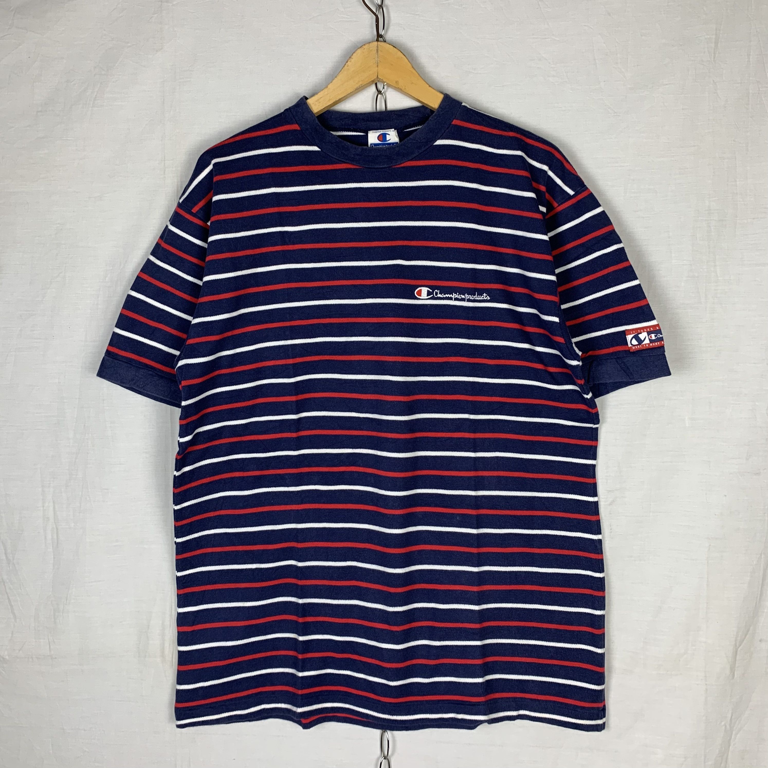 Champion Vintage Champion Striped Tshirt Size US L / EU 52-54 / 3 - 1 Thumbnail