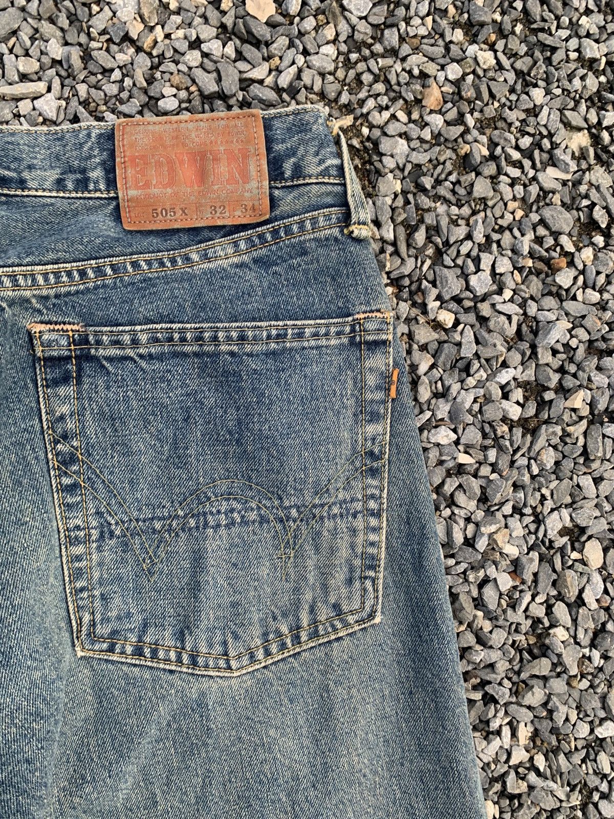 Kapital VINTAGE EDWIN 505X SELVEDGE BAGGY RUSTY DISTRESSED DENIM Size US 31 - 16 Thumbnail