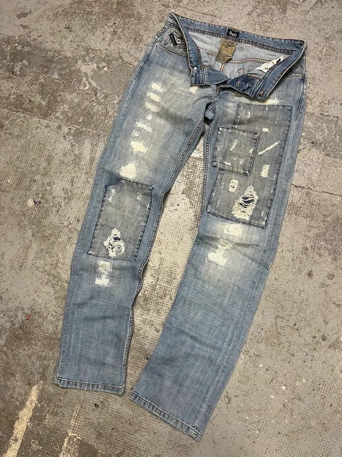 Dolce & Gabbana 2000s Dolce & Gabbana Patches Blue Denim Jeans Size US 31 - 6 Thumbnail