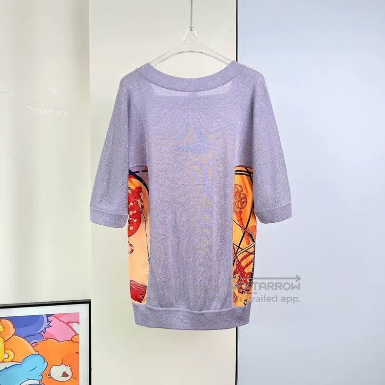Hermes Hermes Key Print Color Block Short Sleeve Top Size XS / US 0-2 / IT 36-38 - 2 Thumbnail