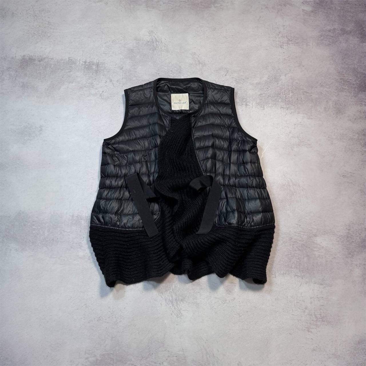 Moncler Women's Black Luxury Puffer Vest Knit Trim Authentic