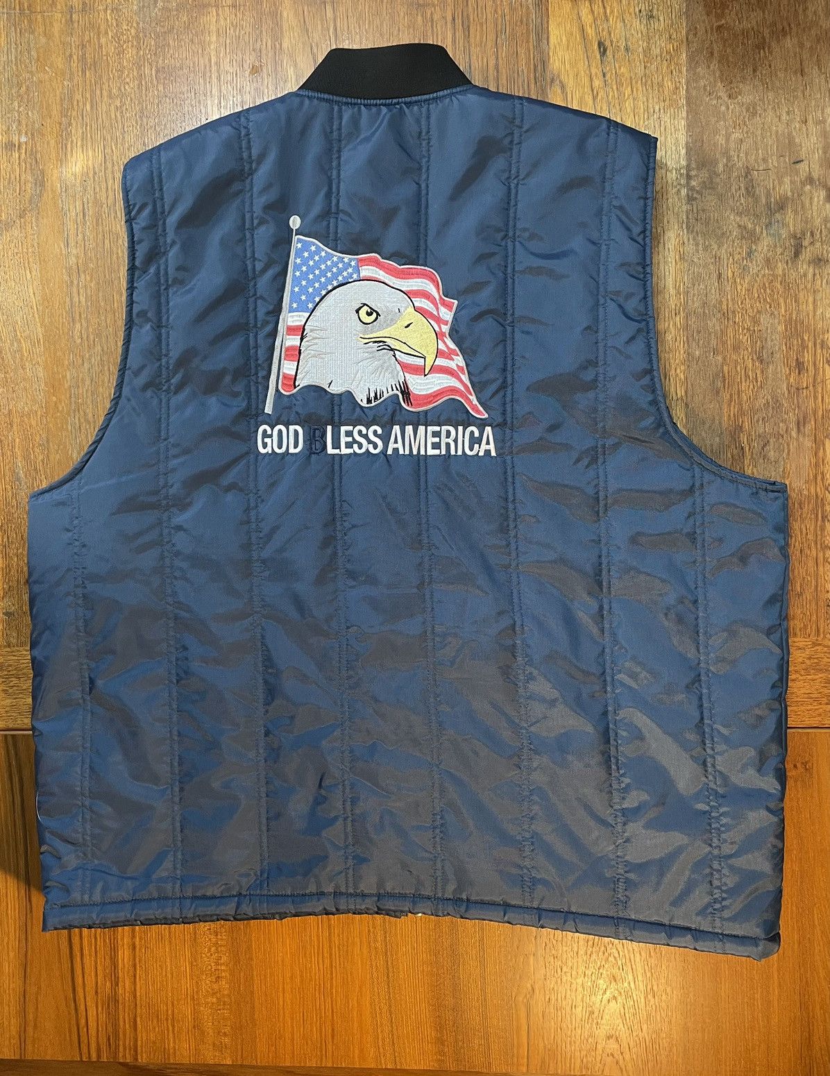 image of Fuck The Population Ftp God Bless America Vest Size XL in Blue, Men's