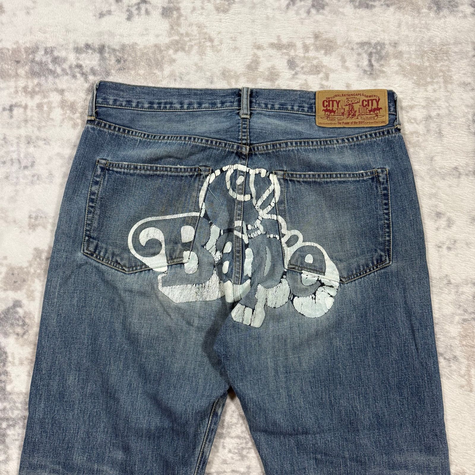 Bape × Nigo Authentic Bape 2000’s Sleeping Baby Milo Jeans 34 Size US 34 / EU 50 - 2 Thumbnail