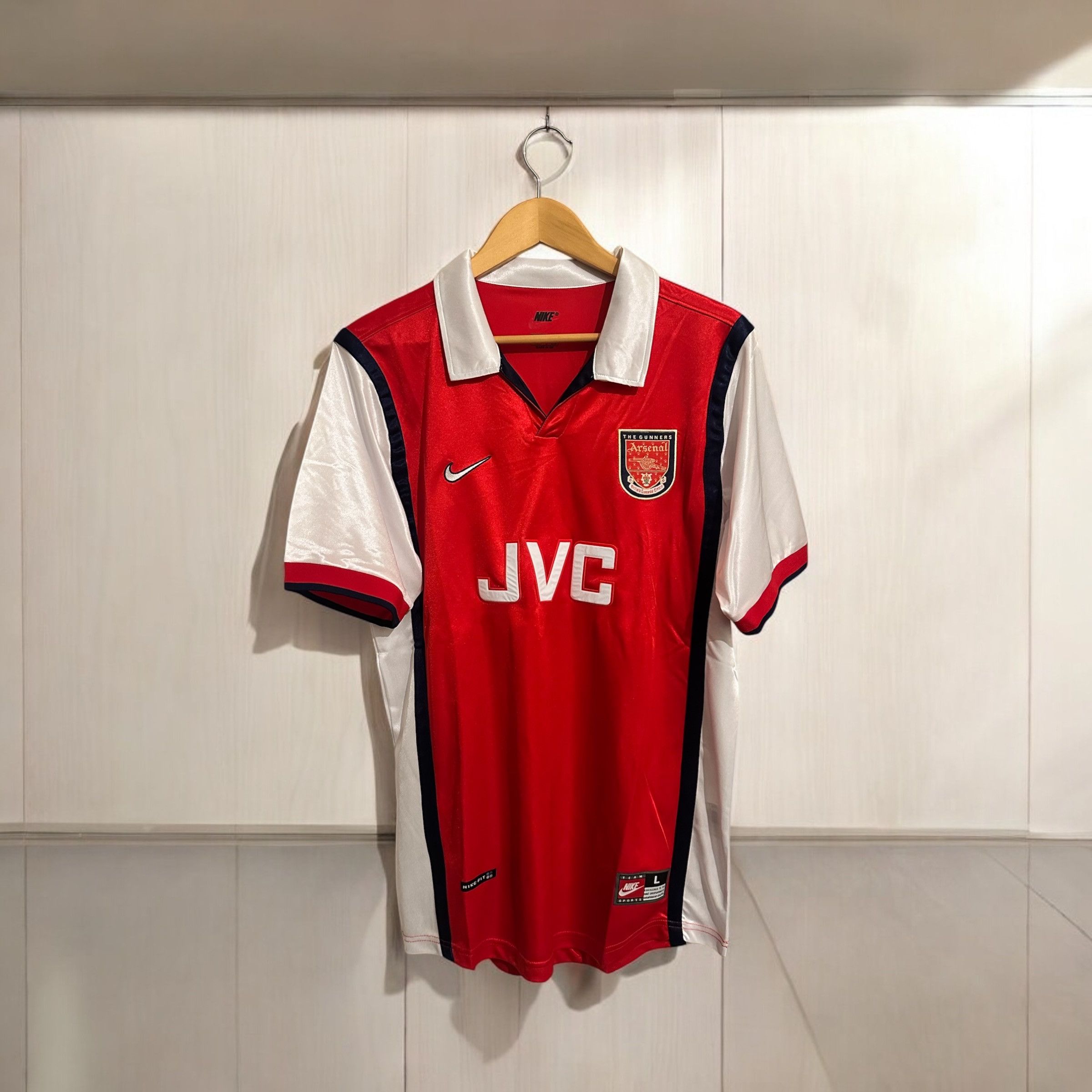 1998 Arsenal Gunners FC Soccer Jersey Football Home Nike Red VTG Rare Y2K Sz XL discount