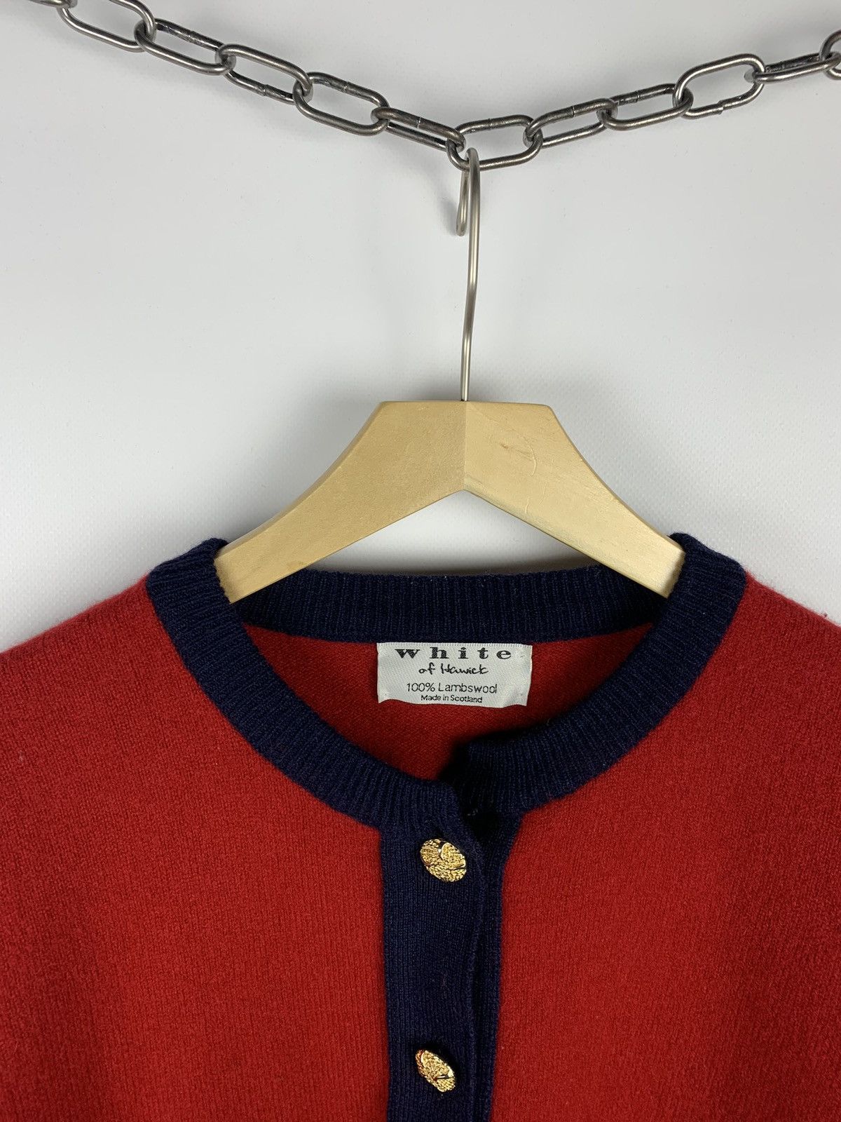 Designer Vintage White Of Hawick Wool Cardigan Buttons Women’s Size L Size L / US 10 / IT 46 - 2 Thumbnail