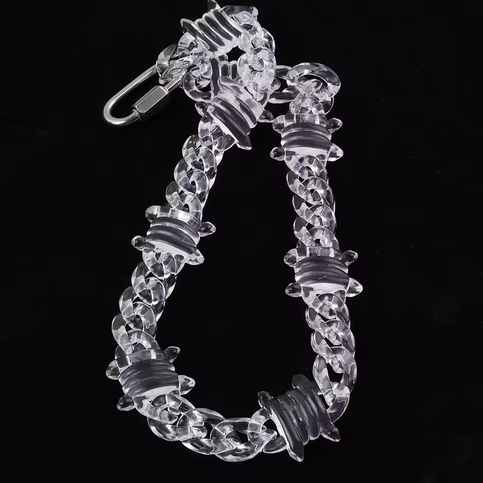 Other Rock Punk Transparent Acrylic Thorns Chain Necklace Size ONE SIZE - 2 Thumbnail