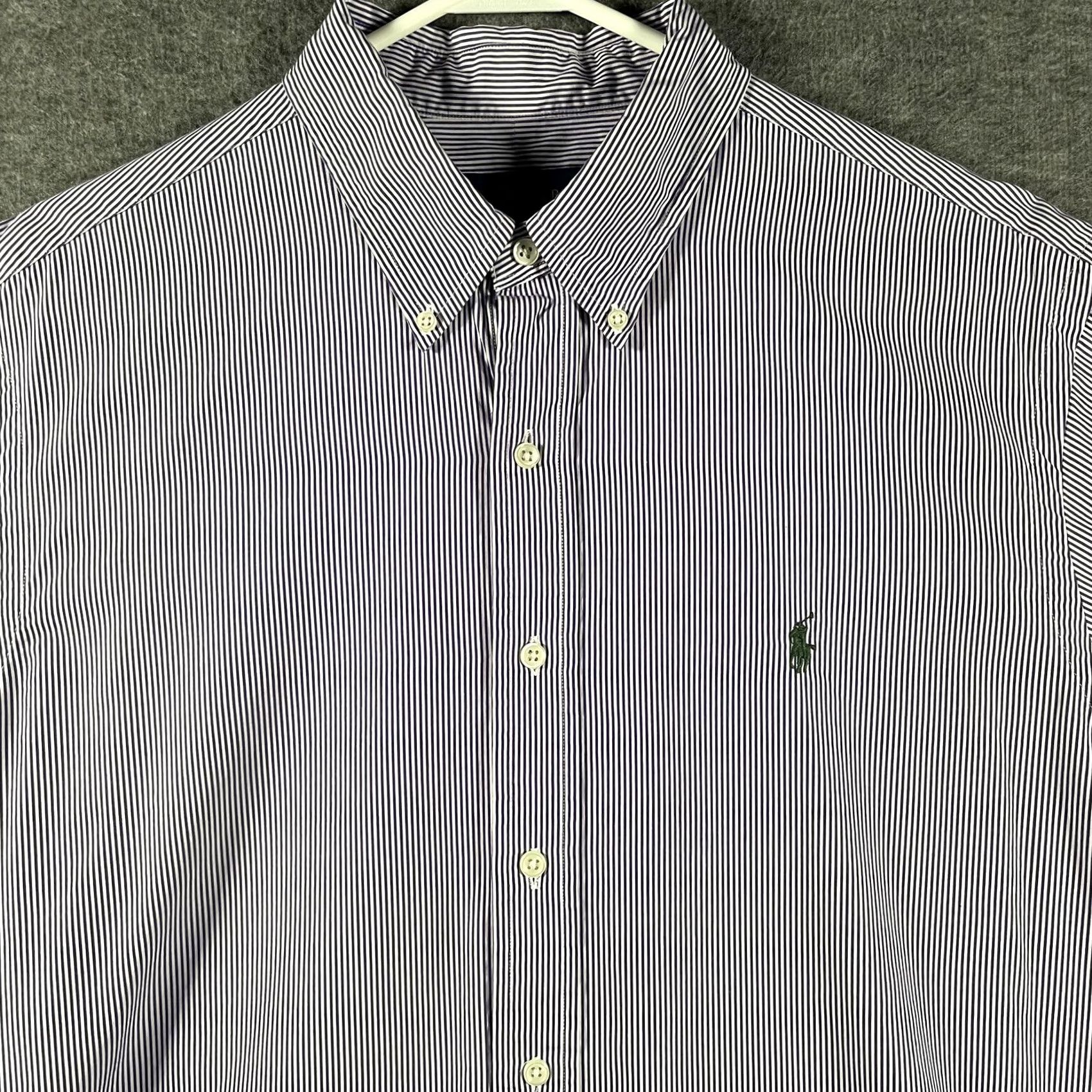 Ralph Lauren Ralph Lauren Shirt Mens XL Purple White Striped Button-Down Oxford Size US XL / EU 56 / 4 - 2 Thumbnail
