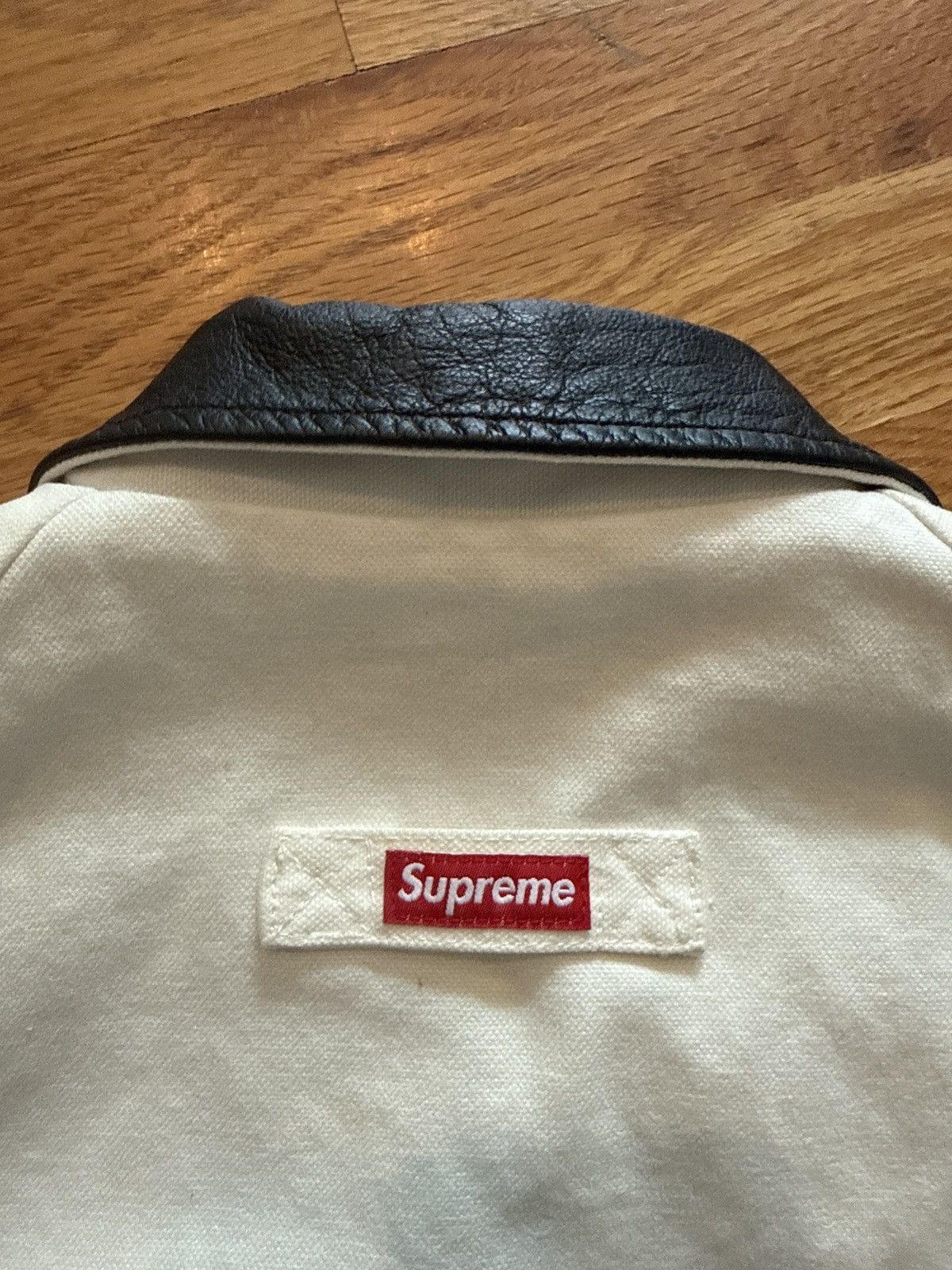 Supreme Supreme white leather collar work jacket FW20 Size US L / EU 52-54 / 3 - 6 Thumbnail