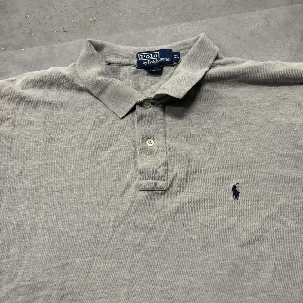 Polo Ralph Lauren × Vintage Crazy Vintage Y2K/2000s Grey Essential Polo Ralph Lauren Polo Shirt! Size US XL / EU 56 / 4 - 2 Thumbnail