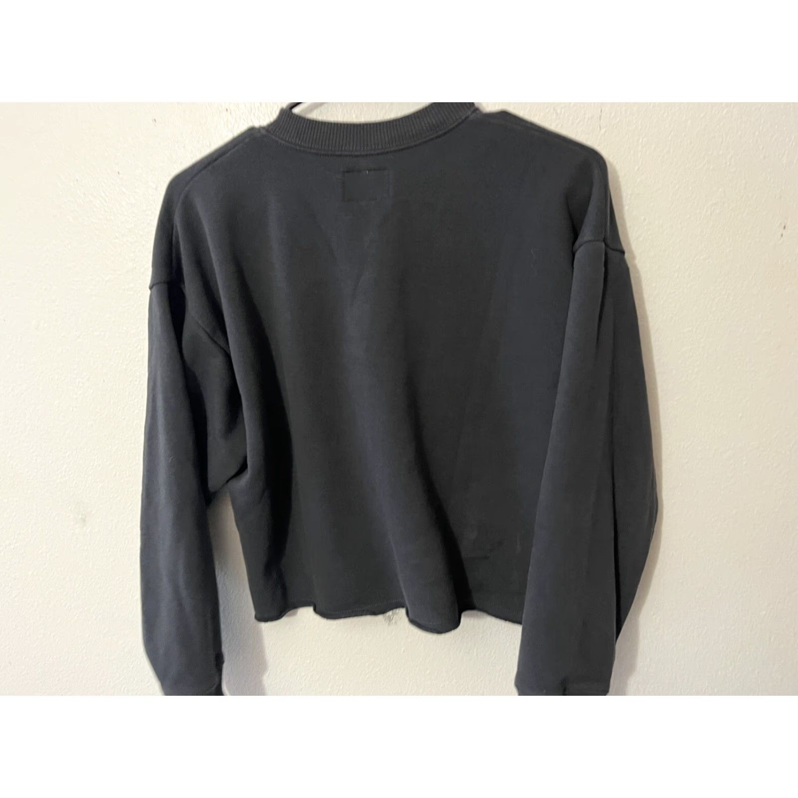 Vintage American Eagle Sweatshirt Women’s Gray Knit Drawstring Pullover XS Crewneck, Regular Fit, Casual Sweatshirt, Cotton Blend, All Seasons Size XS / US 0-2 / IT 36-38 - 2 Thumbnail
