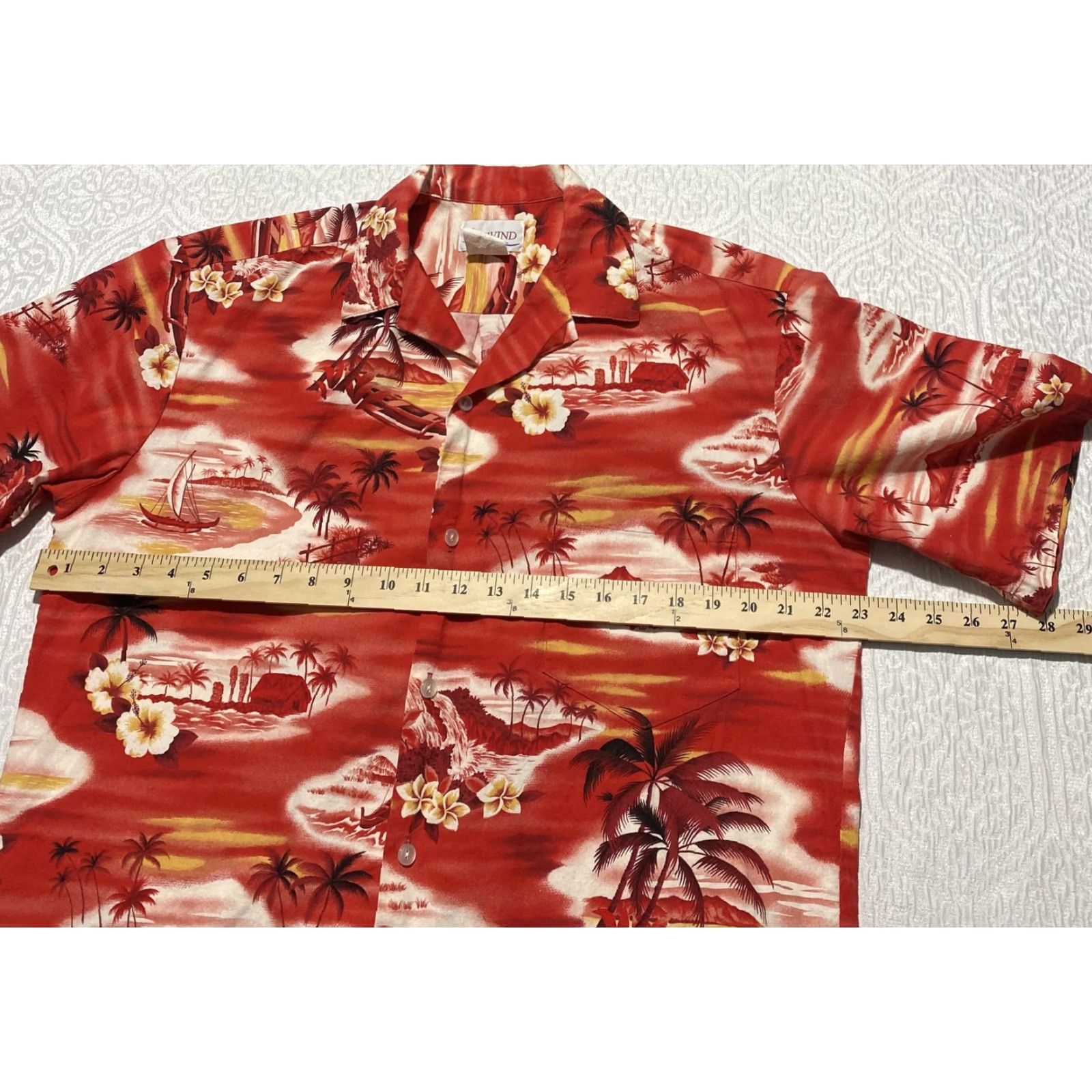 Vintage VINTAGE Seawind Mens Button-Up Hawaiian Shirt Red 100% Cotton Short Sleeve Size US M / EU 48-50 / 2 - 5 Thumbnail