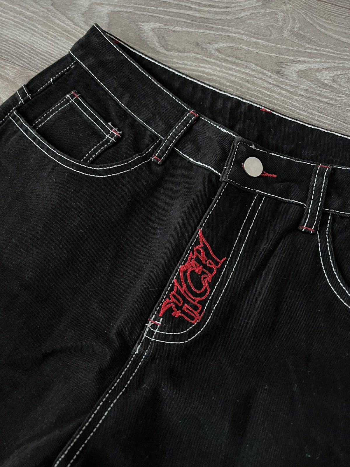Other Avant Garde Embroidered Opium Black Denim HCH Japan Jeans Size US 34 / EU 50 - 6 Thumbnail
