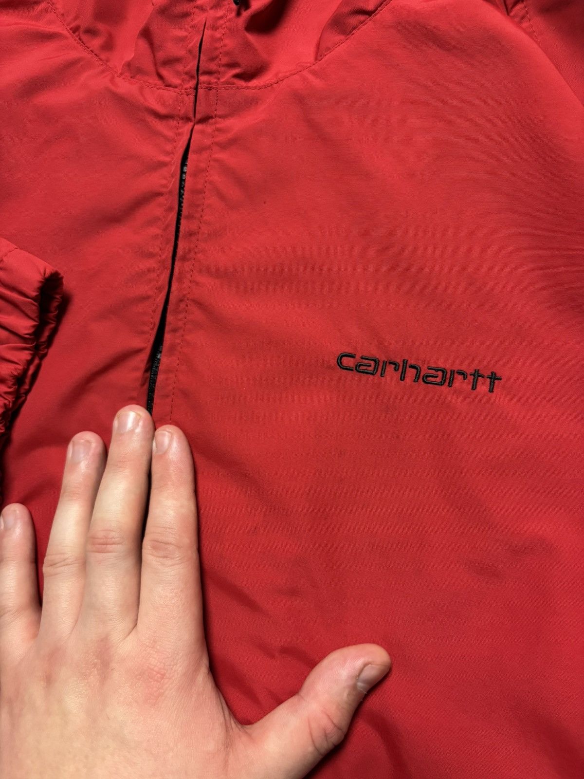 Carhartt Carhartt Windbreaker Jacket Nylon Hooded Full Zip Red Mens M Size US M / EU 48-50 / 2 - 4 Thumbnail