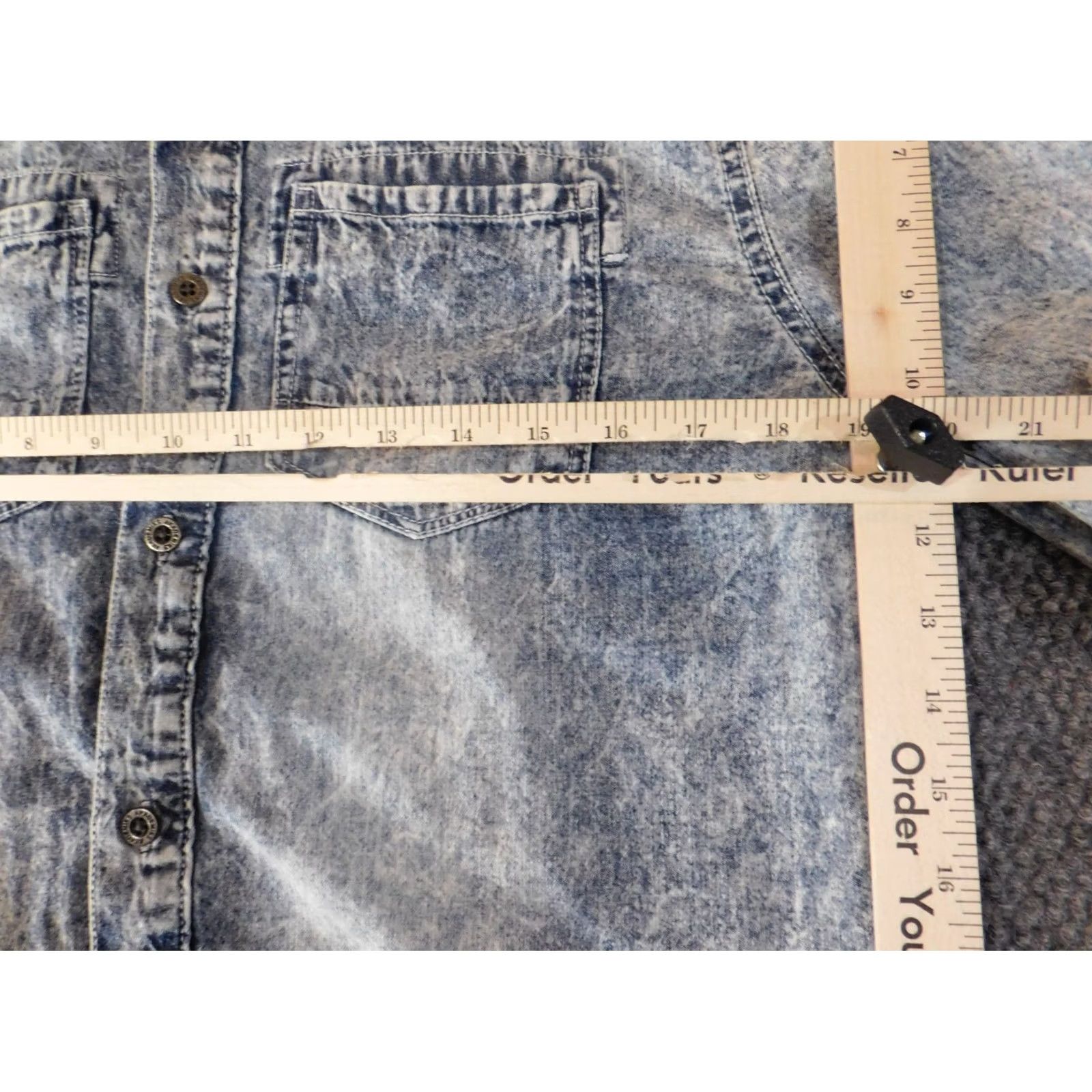 Akademiks VINTAGE Akademiks Denim Shirt Womens Large Blue Jeans Retro Button-Up Hip-Hop Vintage Size L / US 10 / IT 46 - 4 Thumbnail
