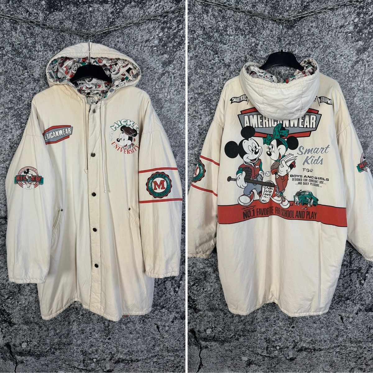 Disney Rare Vintage Mickey Disney Americanwear Reversible Jacket Size US XL / EU 56 / 4 - 1 Thumbnail