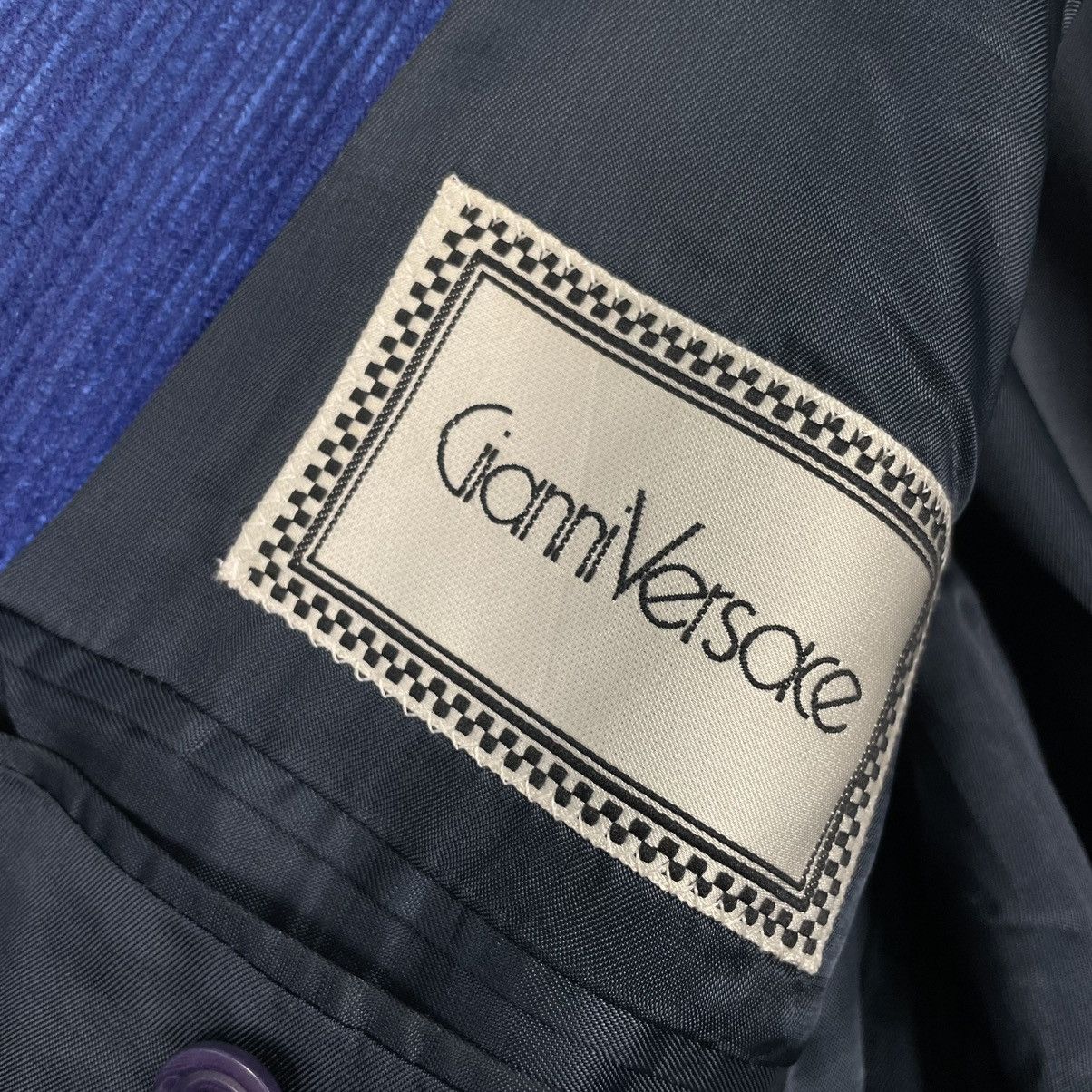 Versace Vintage Blue Gianni Versace Double Breasted Wool Jacket Size US S / EU 44-46 / 1 - 16 Thumbnail