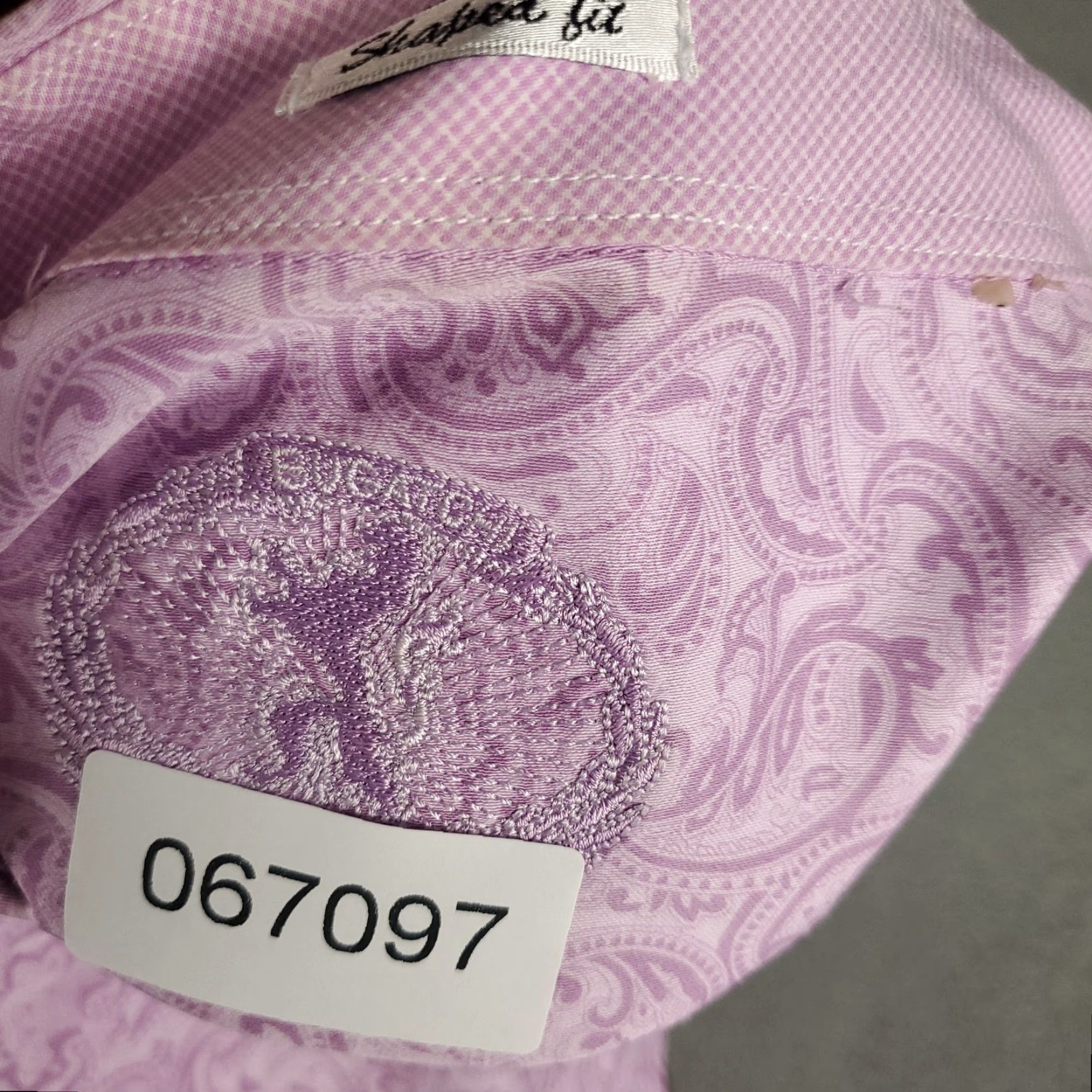 BUGATCHI Bugatchi Uomo Shirt Mens Medium Pink Paisley Shaped Fit Button Up Short Sleeve Size US M / EU 48-50 / 2 - 8 Thumbnail