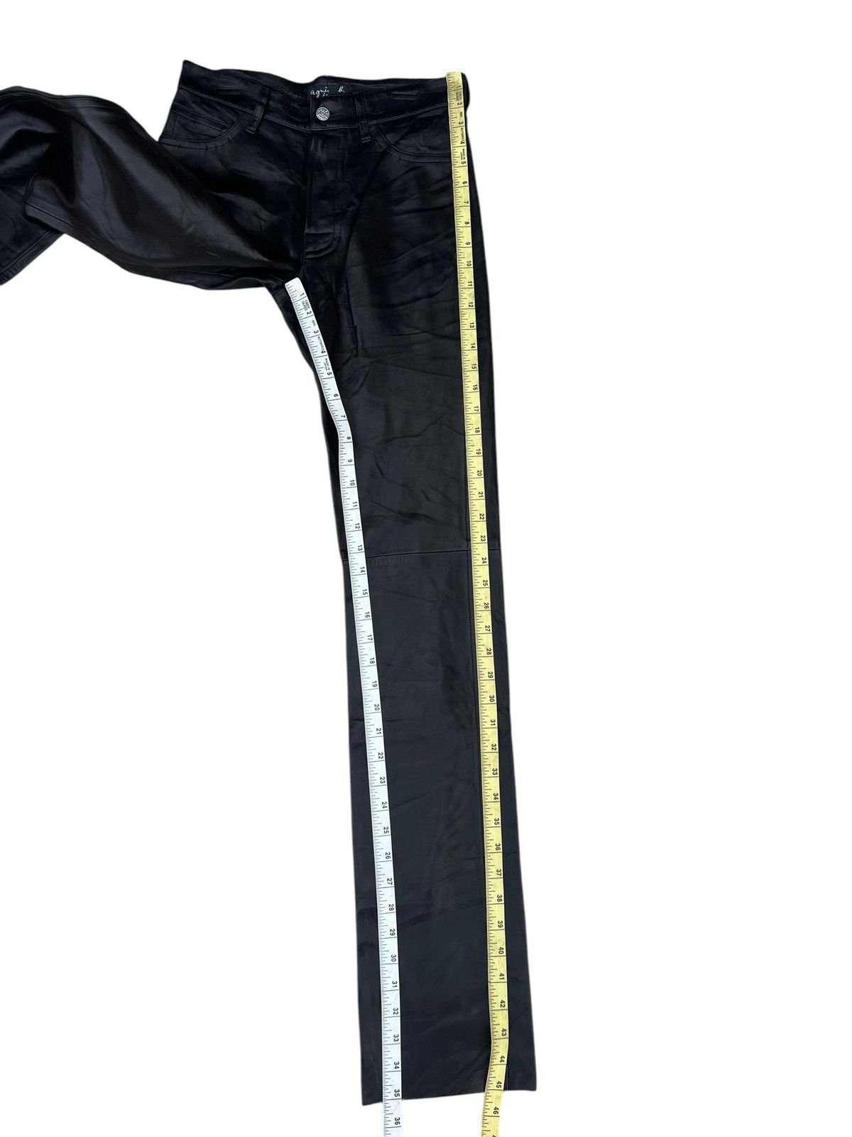 agnes b. VTG Agnes B. Homme Paris France Napa Sheepskin Leather Jeans Size US 28 / EU 44 - 4 Thumbnail
