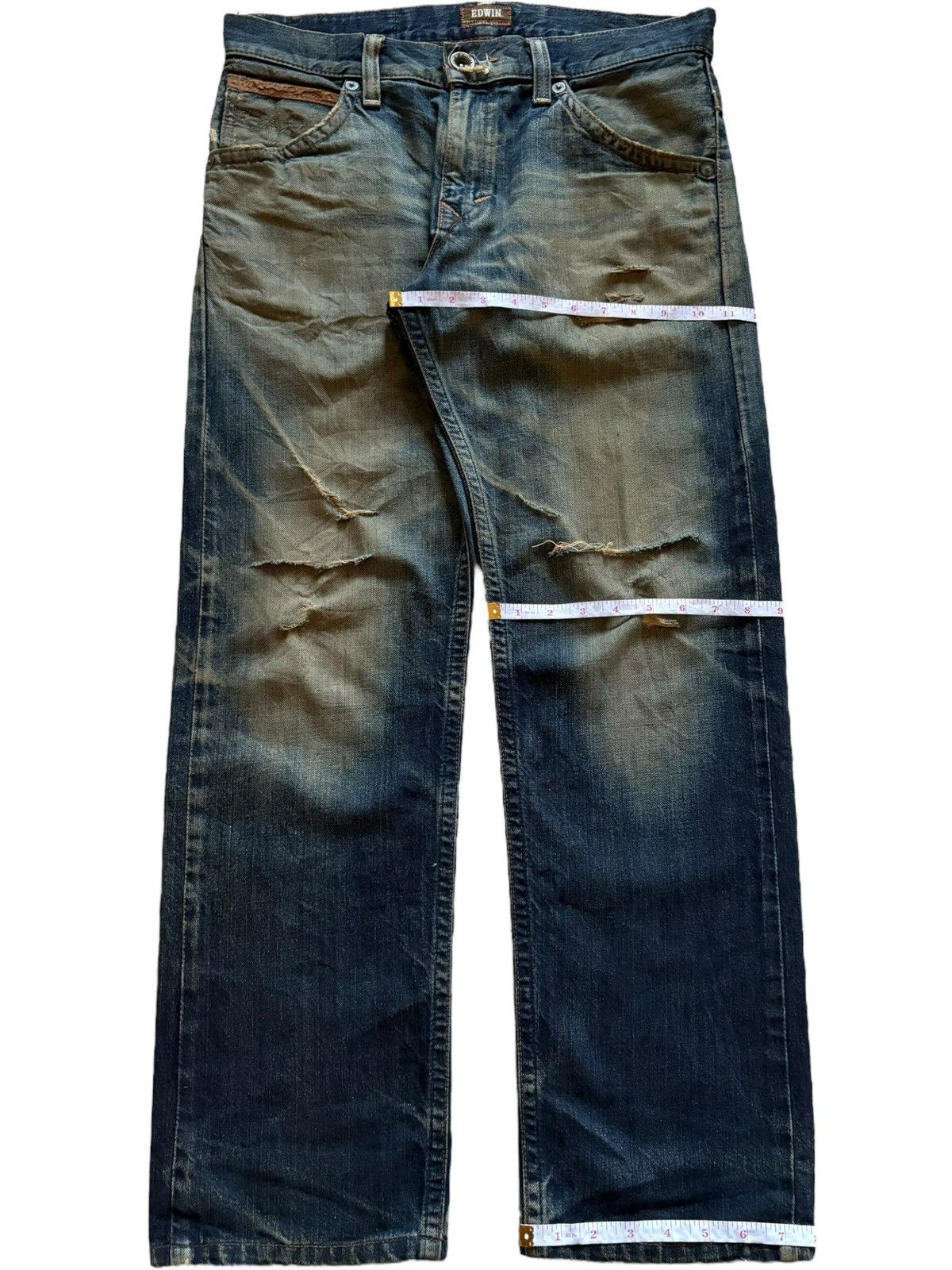 Edwin × Japanese Brand Exclusive Vintage Edwin Japan Rusty Mud Wash Loose Jeans Size US 33 - 14 Thumbnail