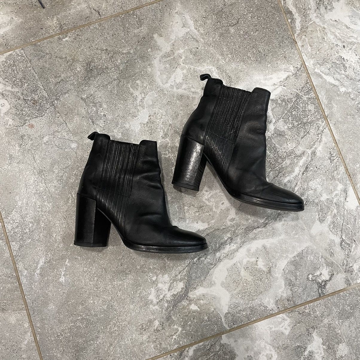 Allsaints × Japanese Brand 37 Allsaints Leather black BOOTS Cowboy western Shoes heels Size US 7 / IT 37 - 1 Thumbnail