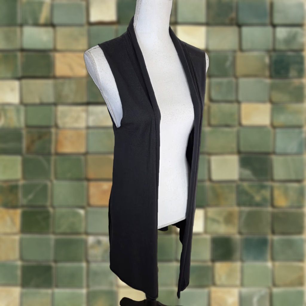 Eileen Fisher Eileen Fisher Tank Vest Womens Medium Silk Cotton Sleeveless Tunic Black Long Lined Classroom? Size M / US 6-8 / IT 42-44 - 1 Thumbnail