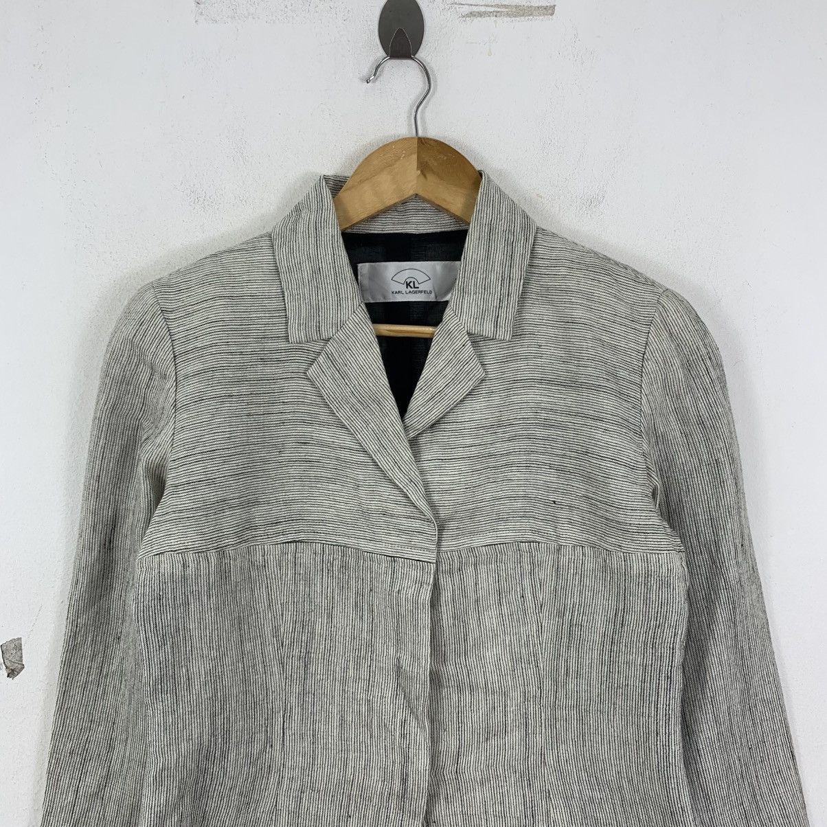 Karl Lagerfeld Vintage KARL LAGERFELD Silk Long Sleeve Blazer Coat Size US S / EU 44-46 / 1 - 2 Thumbnail