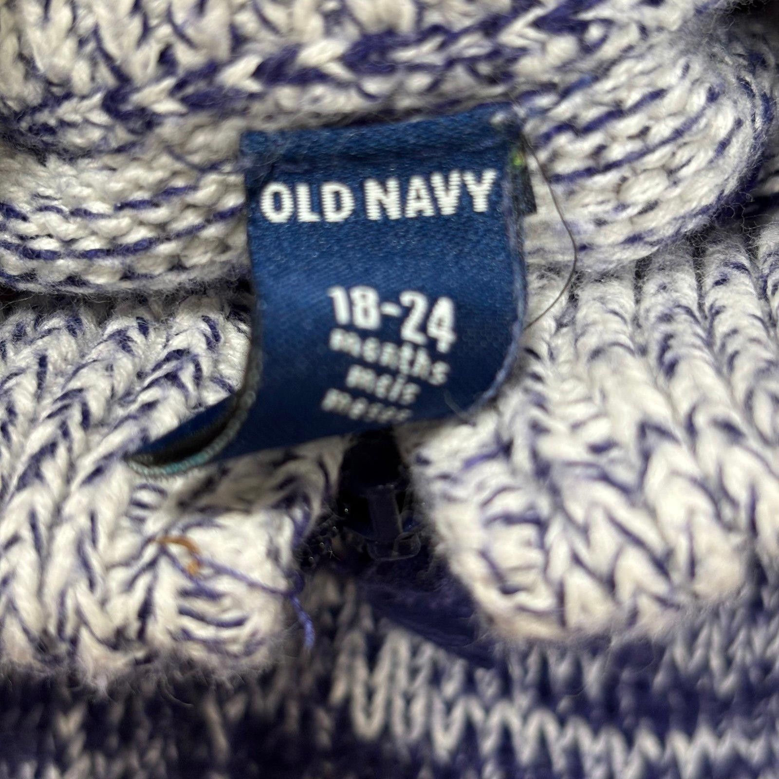 Old Navy Old Navy Blue & White Zip-Up Cardigan Sweater 18-24 mos Size US XXS / EU 40 - 5 Thumbnail