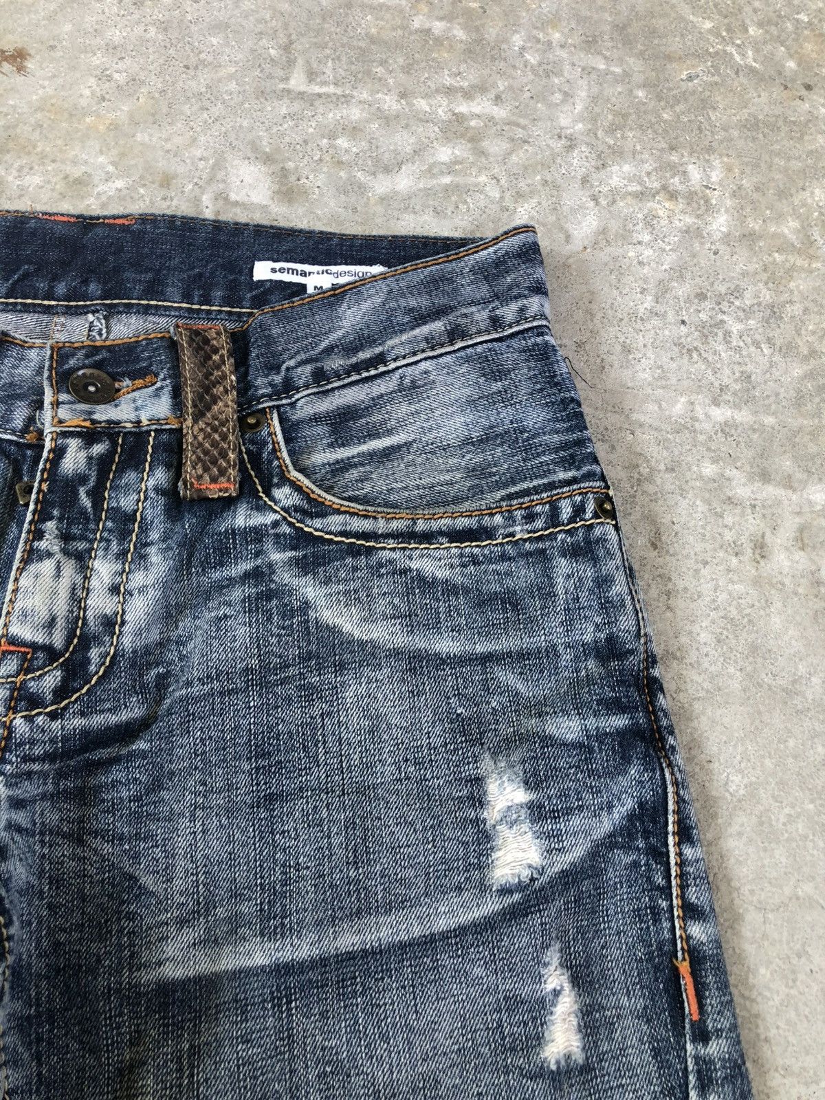 If Six Was Nine Semantic Design Flared Jeans Snake Skin Distressed Jeans Size US 30 / EU 46 - 15 Thumbnail
