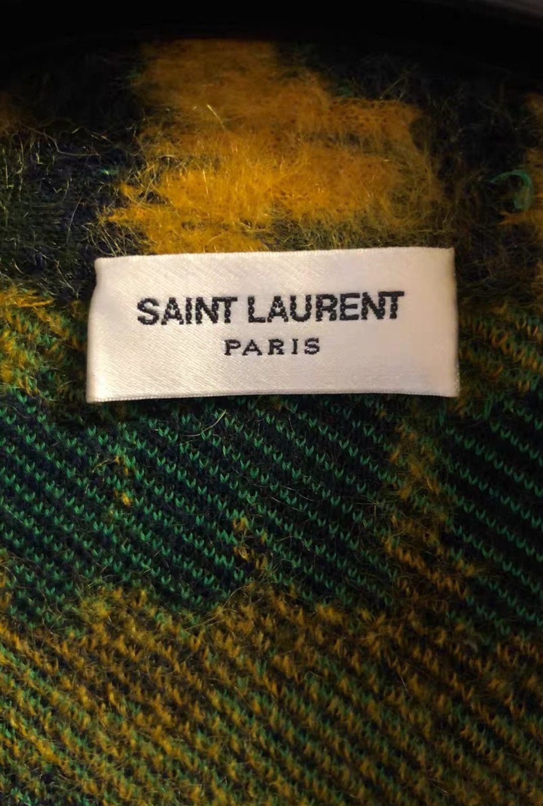 Saint Laurent Paris Saint Laurent Yellow-Green Striped Mohair Knit Cardigan Size US XS / EU 42 / 0 - 6 Thumbnail