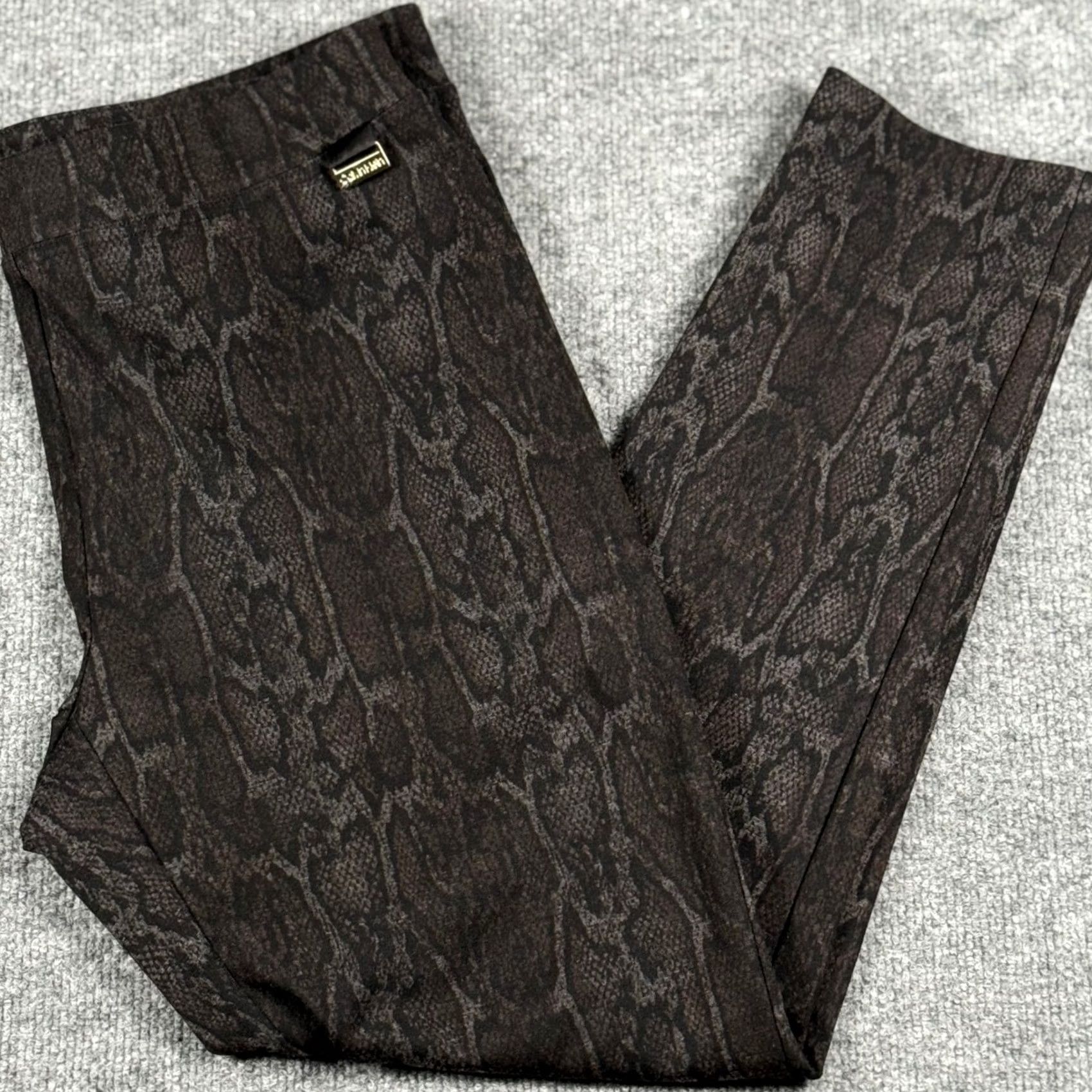 Calvin Klein Calvin Klein Leggings Snake Print Jegging Stretch Black Gray Brown Womens L Size 36" / US 14 / IT 50 - 2 Thumbnail