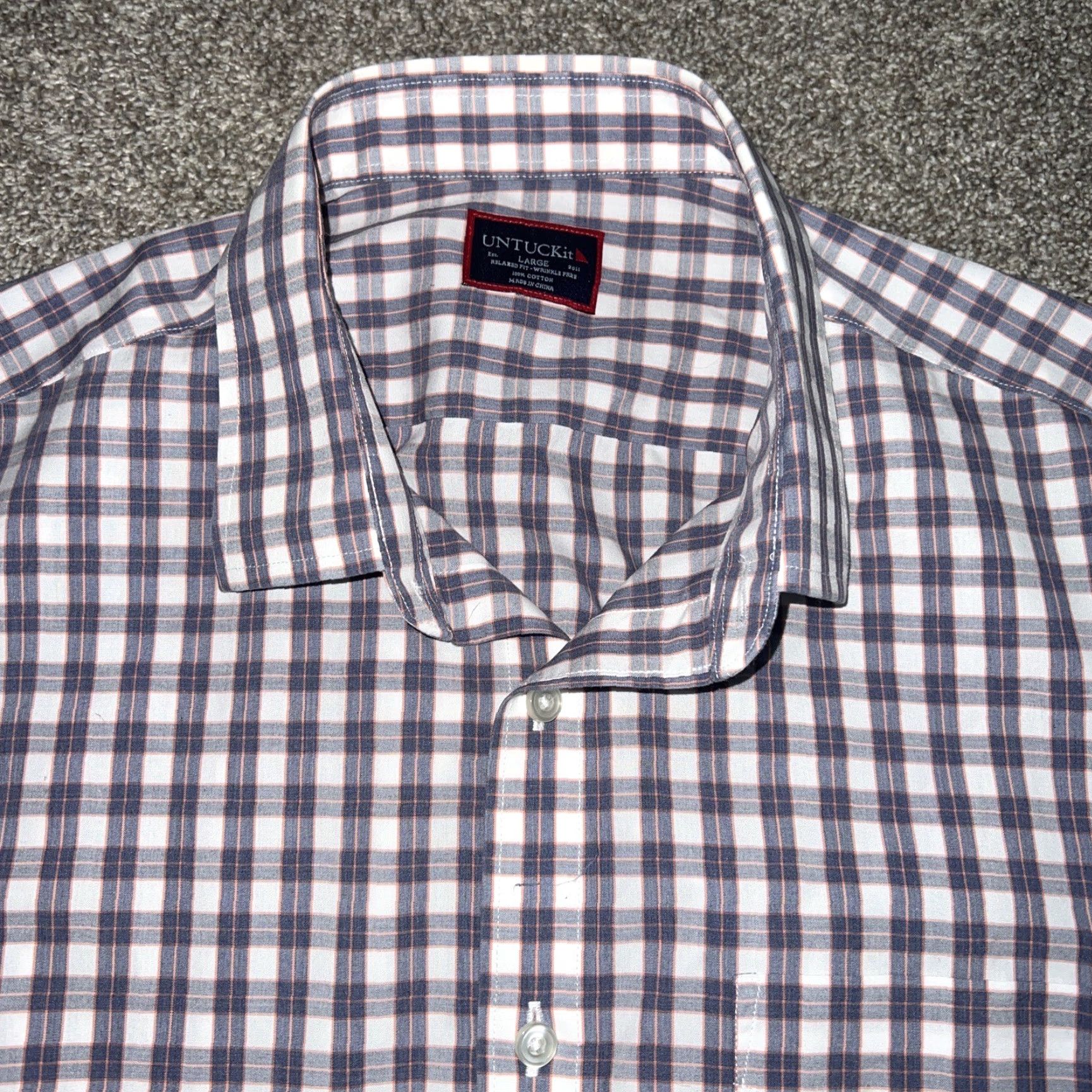 UNTUCKit UNTUCKit Purple Plaid Button-Up Shirt Mens L Size US L / EU 52-54 / 3 - 2 Thumbnail