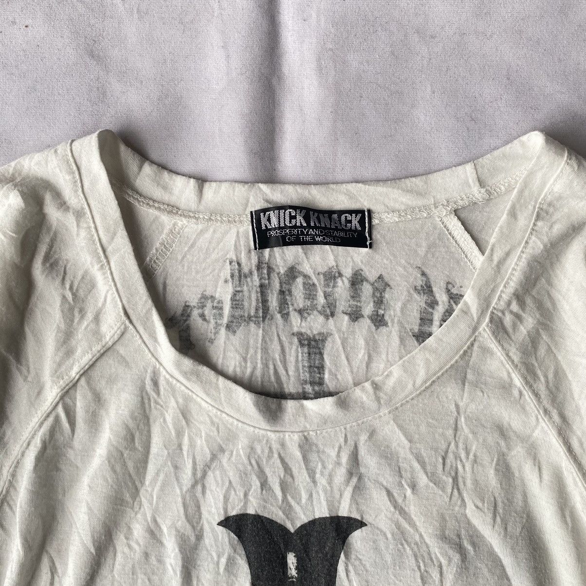 If Six Was Nine × Japanese Brand × Le Grande Bleu (L.G.B.) Y2K Edgy Gothic Grunge Cross “It Matters” Ruched Hem Tees Size L / US 10 / IT 46 - 6 Thumbnail