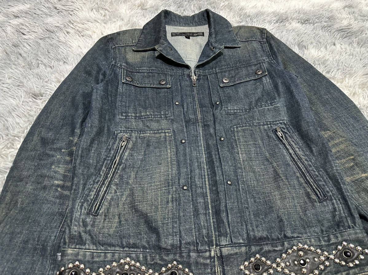 Schlussel 🔥Y2K Archived Schlussel Rhinestone Studded Denim Jacket Zip Size US M / EU 48-50 / 2 - 3 Thumbnail