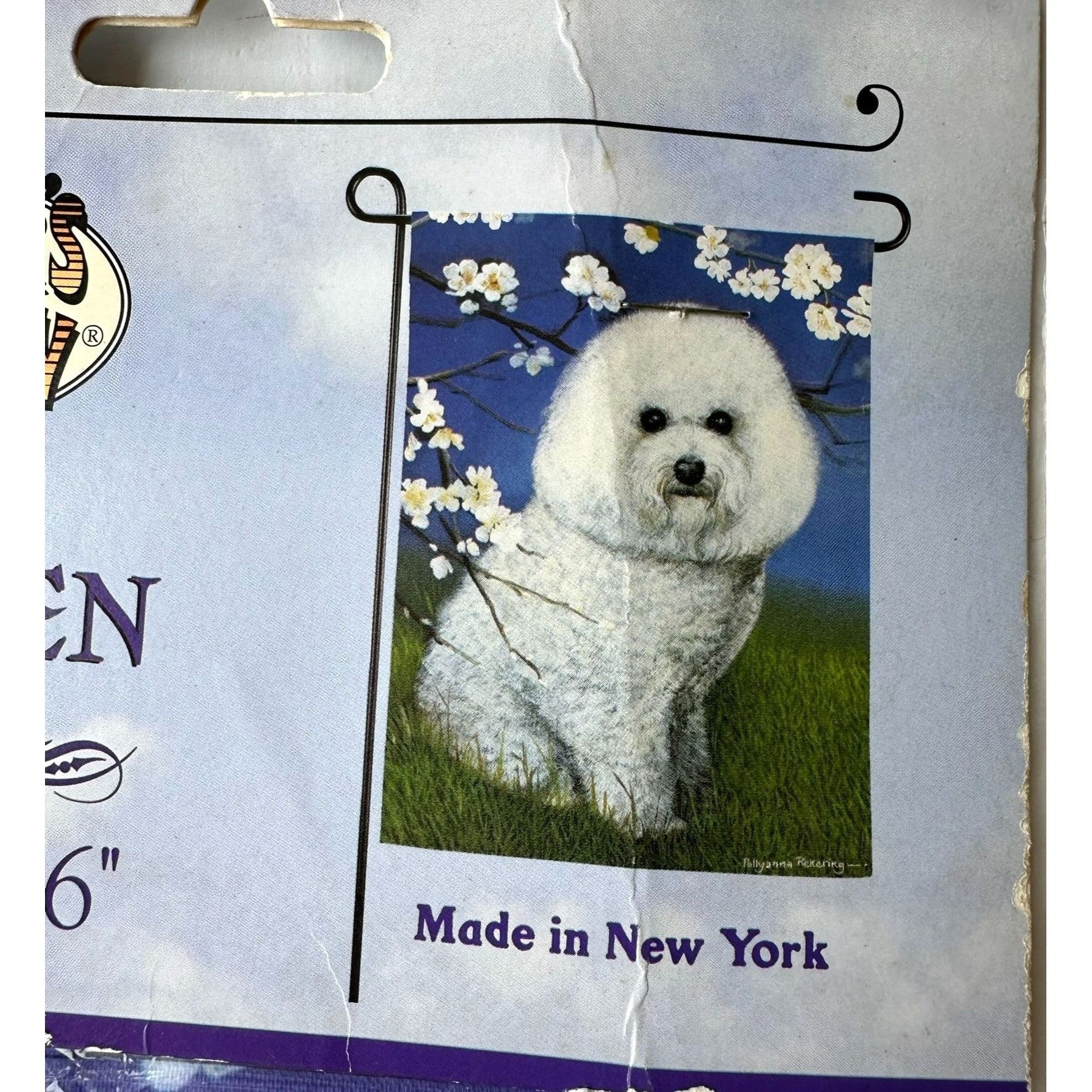 Vintage Bichon Frise Garden Flag Retired 12 x 16 inches New in Packa Size ONE SIZE - 4 Thumbnail