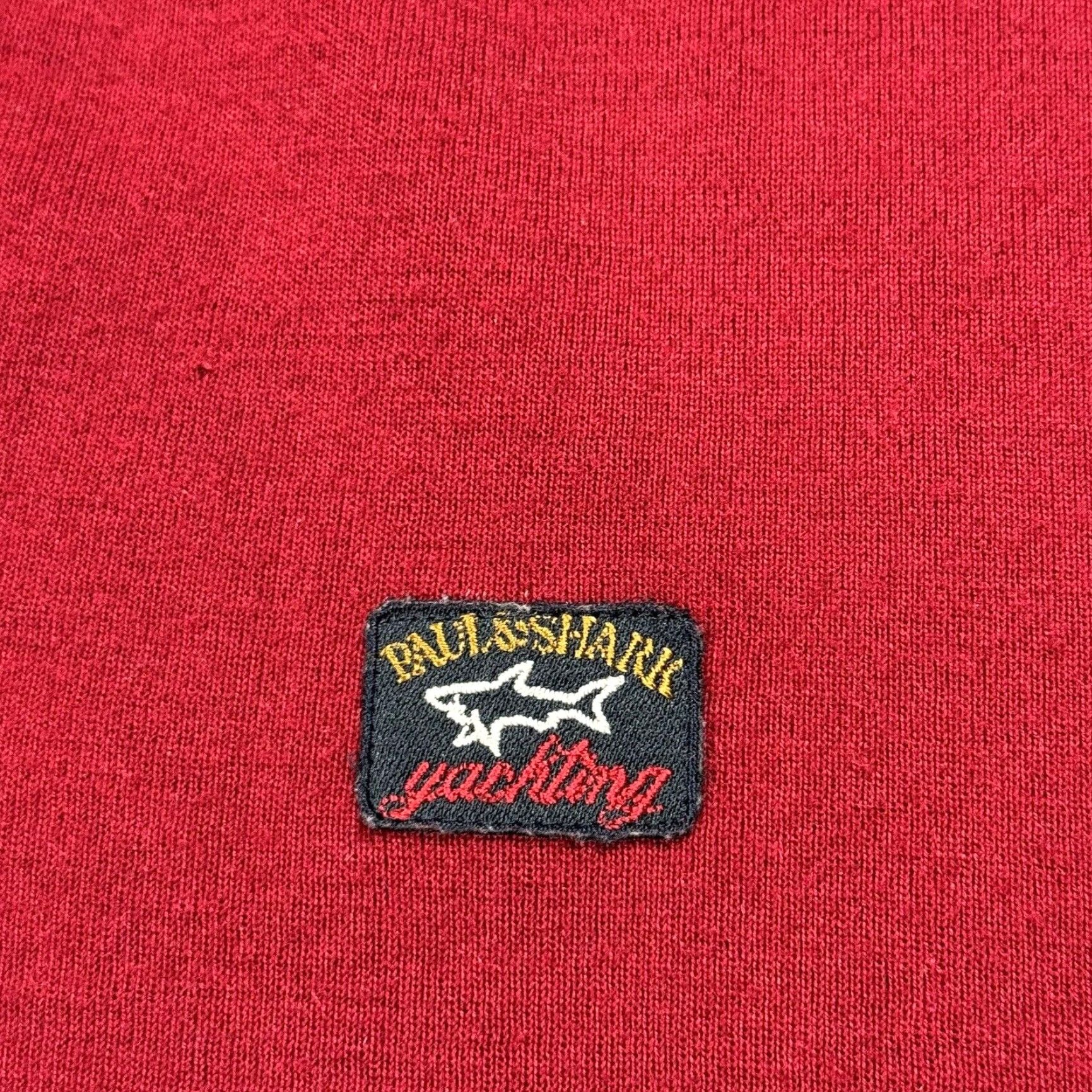 Paul & Shark PAUL & SHARK Sweater V-Neck Wool Blend Red XL Nautical Sailing 90s Mens Size US XL / EU 56 / 4 - 3 Thumbnail