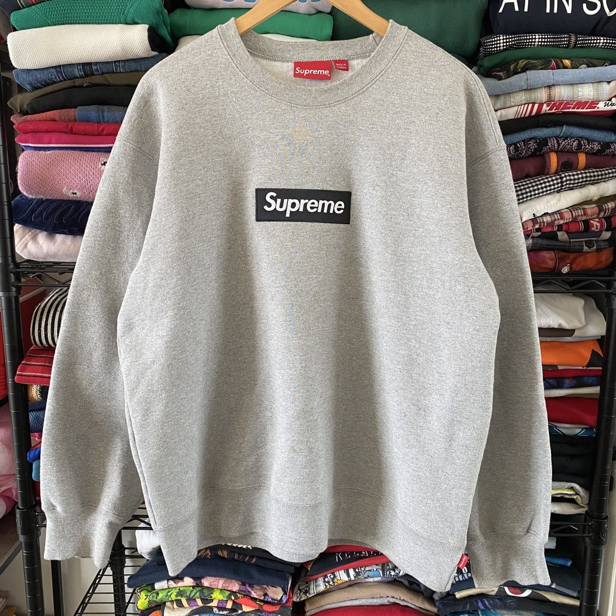 Supreme supreme heather grey box logo hoodie | Grailed