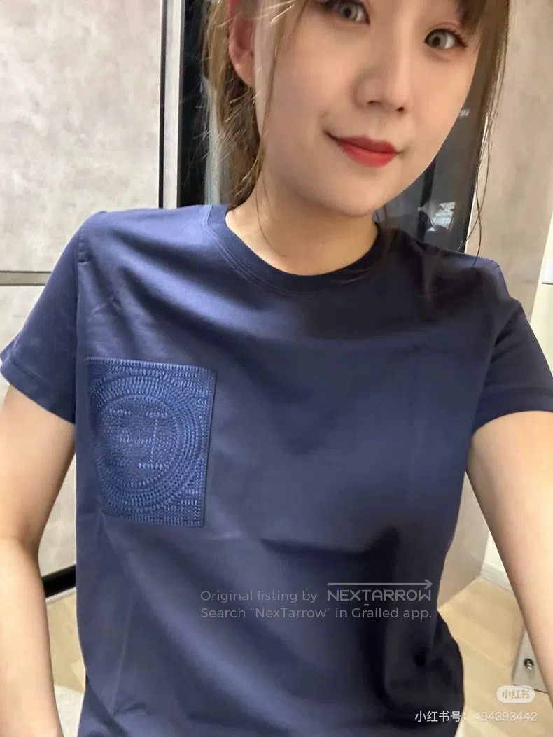Hermes Hermes Blue pocket embroidered T-shirt Size XS / US 0-2 / IT 36-38 - 6 Thumbnail
