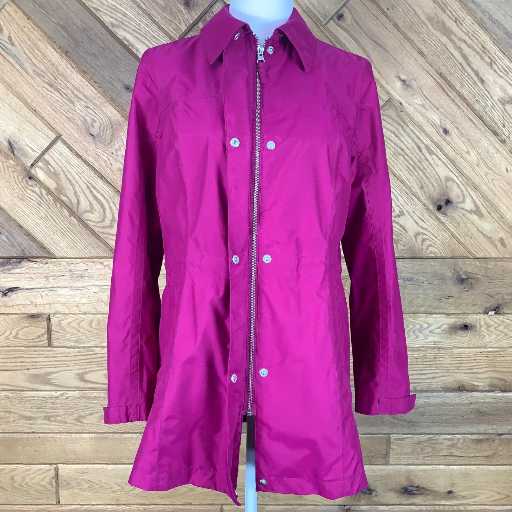 Pinko Lands Ends Womens Jacket Long Sleeve Pink Size S Full Zip Snap Closure Casual Regular Fit Mens Womens Girls? Size S / US 4 / IT 40 - 7 Thumbnail