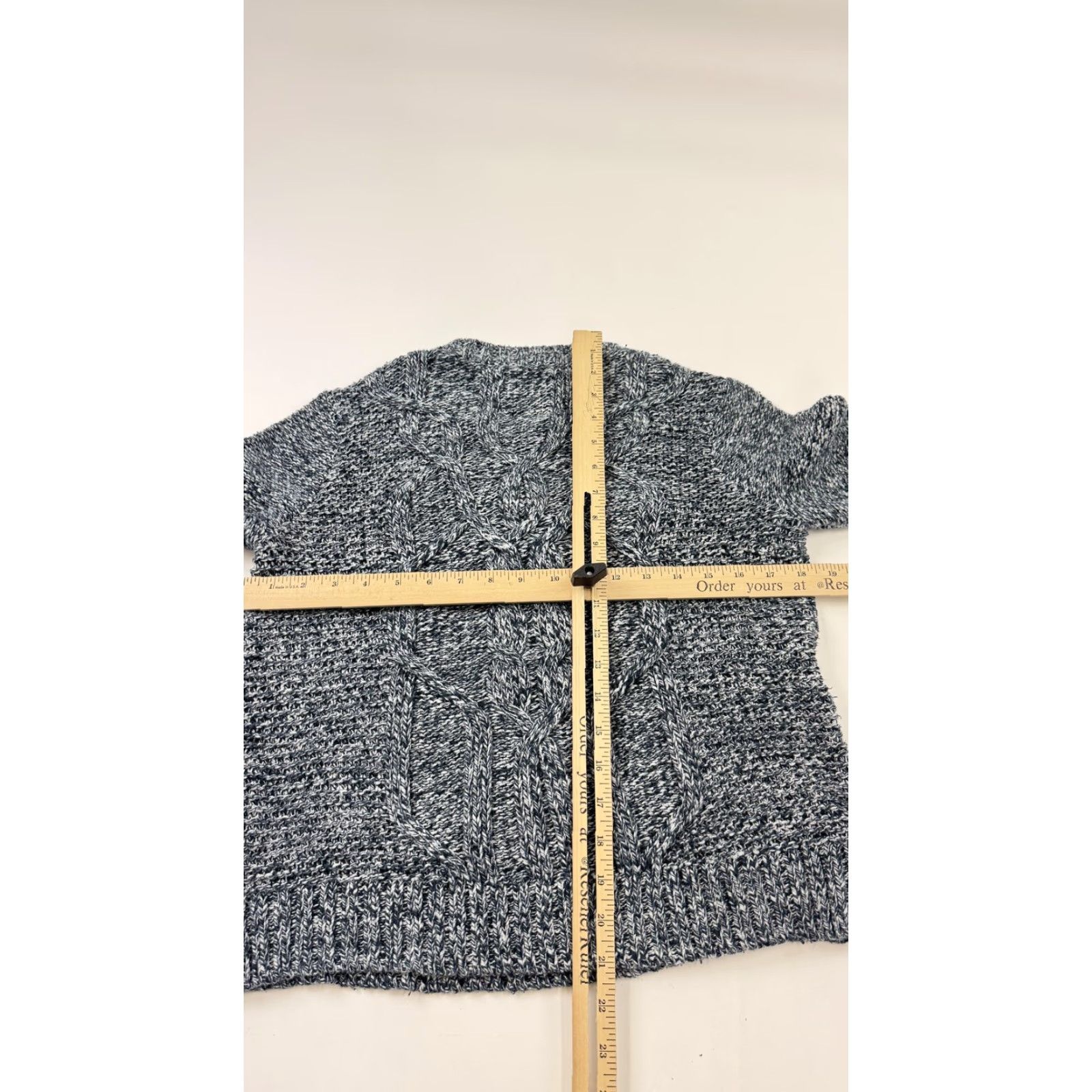 Abercrombie & Fitch Abercrombie & Fitch Sweater Womens Medium Gray Marled Cable Knit Pullover Chunky Crew Neck Knit Size M / US 6-8 / IT 42-44 - 7 Thumbnail