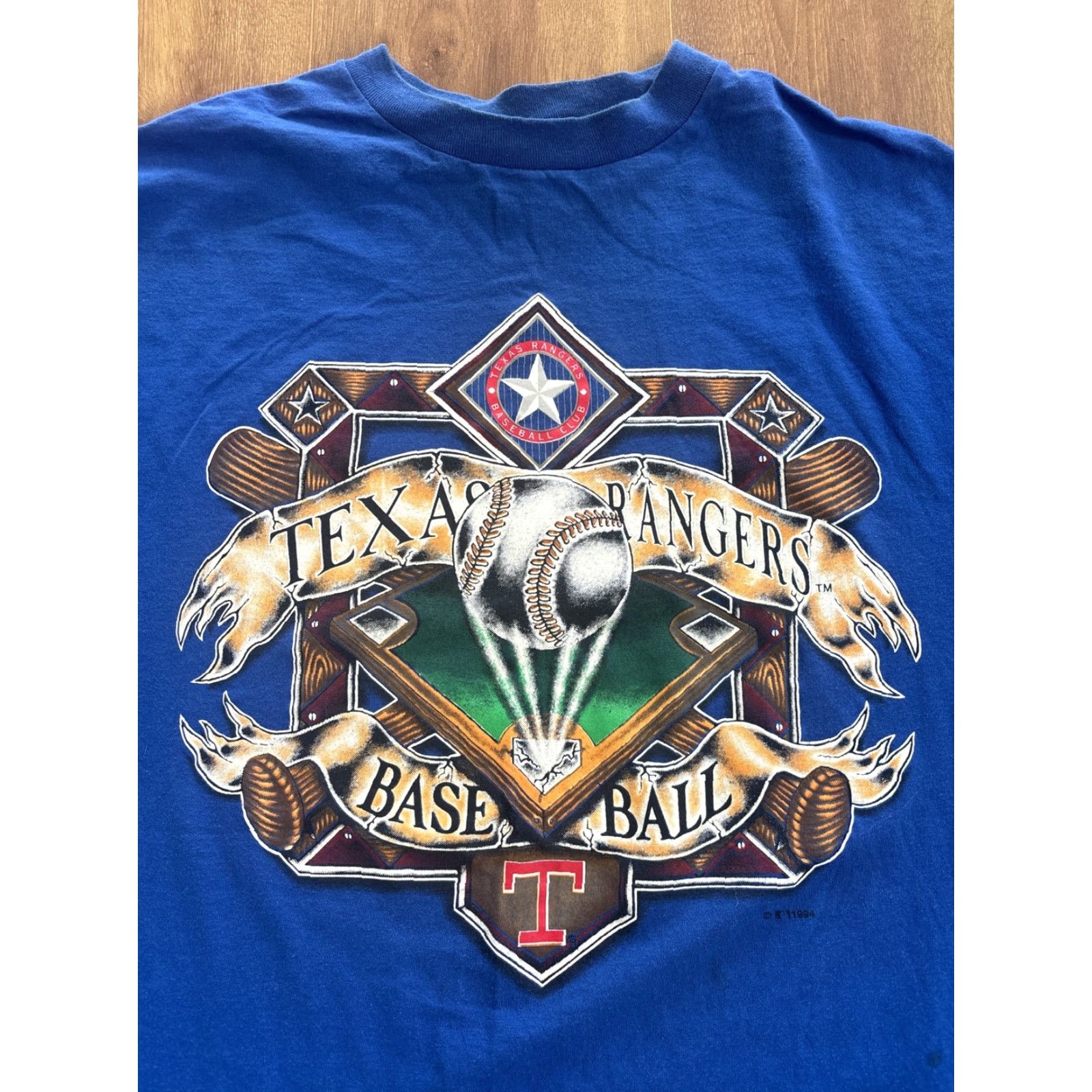 Logo 7 VINTAGE Texas Rangers MLB Baseball T Shirt Mens XXL Log 7 USA Blue 1994 Crew Neck Short Sleeve Shirt Size US XXL / EU 58 / 5 - 2 Thumbnail