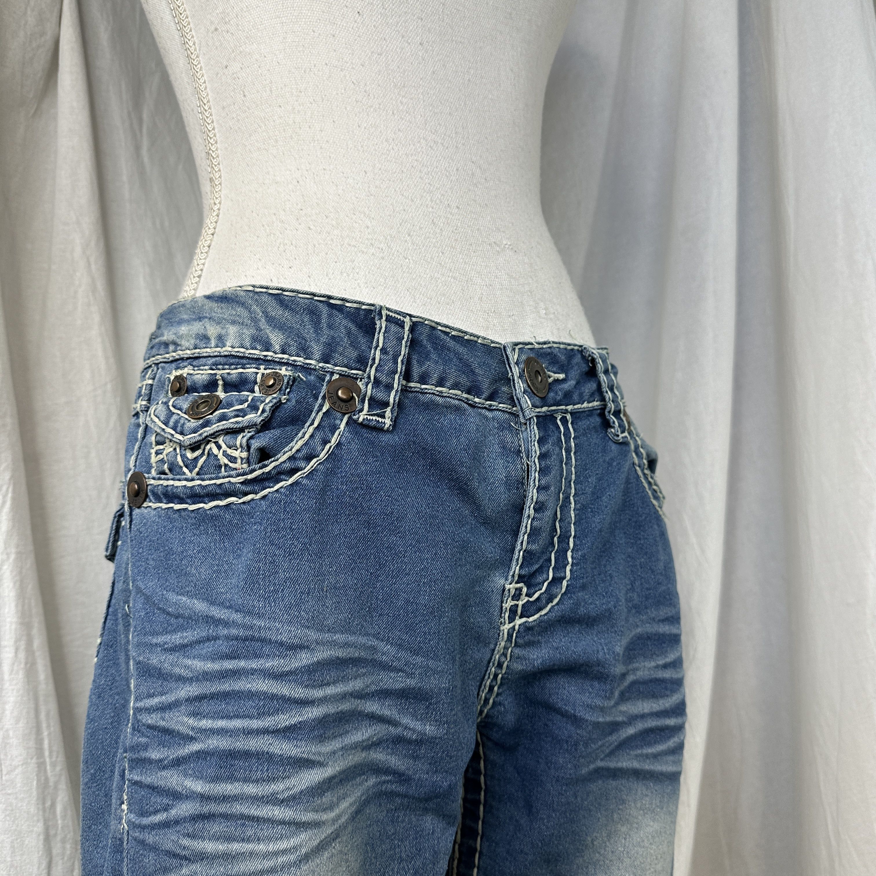 Vintage Vintage Denim Preppy Casual Contrast Stitch Jeans 00s Size 38" / US 16 / IT 52 - 2 Thumbnail