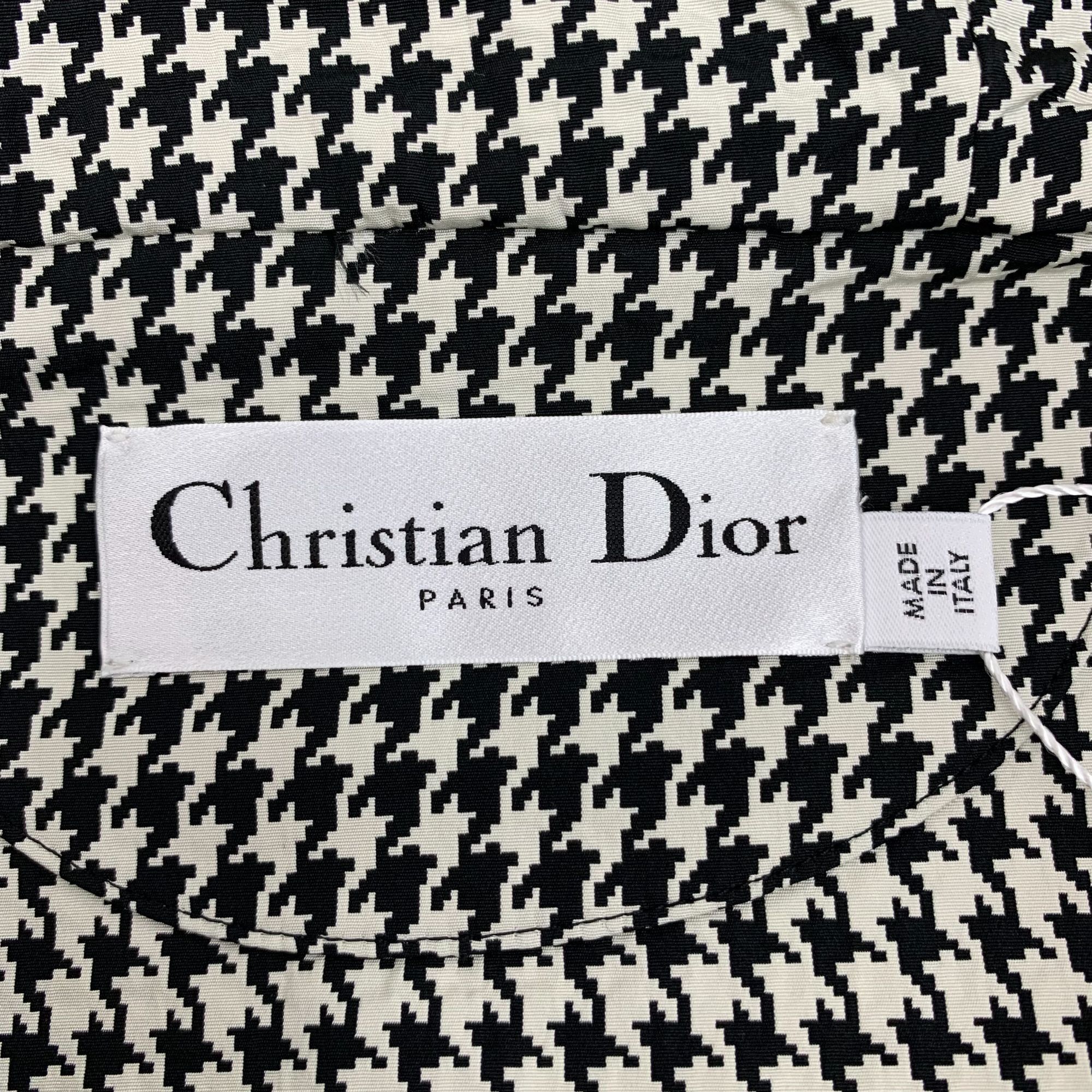 Dior Christian Dior Houndstooth Hooded Jacket XS Long Sleeve Bee Size XS / US 0-2 / IT 36-38 - 4 Thumbnail