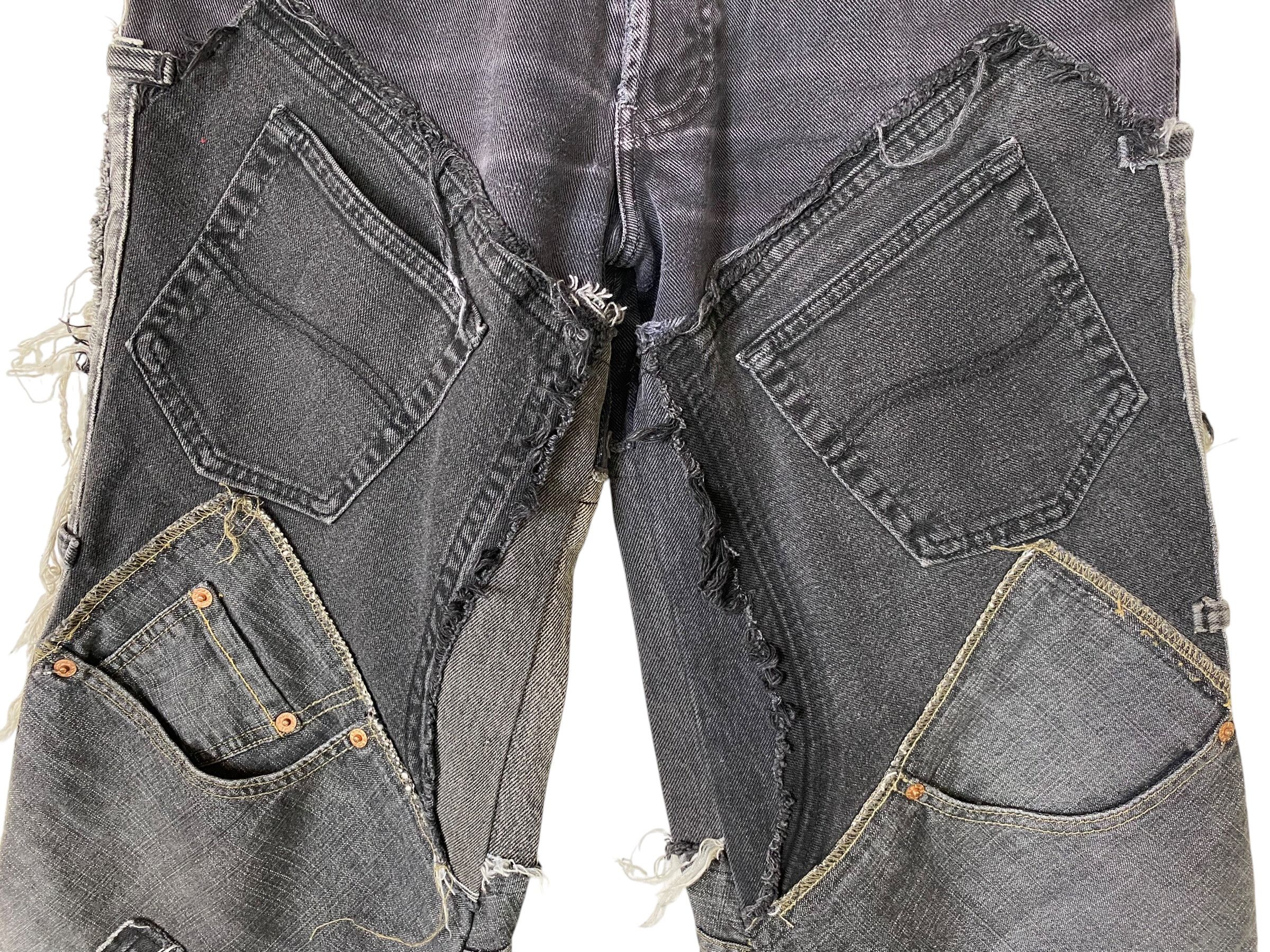Levi's 2000s Levis 1 OF 1 crazy pocket custom patchwork jeans Size US 31 - 5 Thumbnail