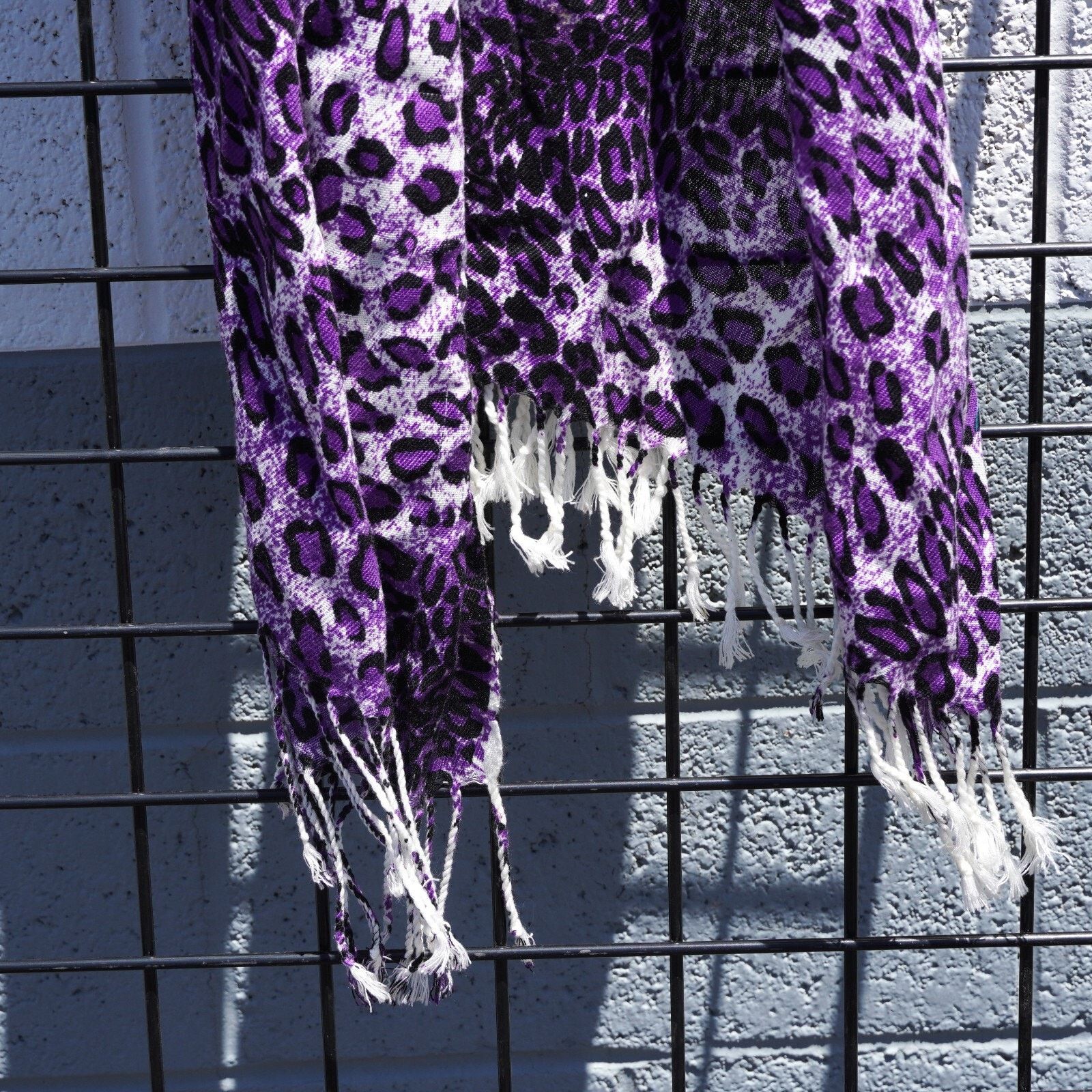Other Purple Cat Leopard Print Pashmina Scarf Shawl Scarve 67”x26” Size ONE SIZE - 2 Thumbnail
