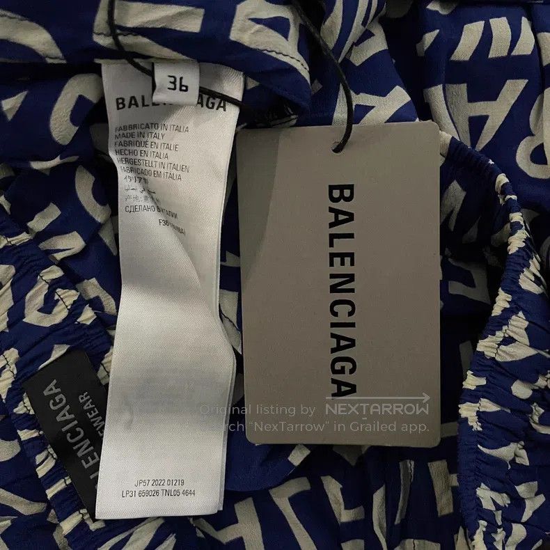 Balenciaga Balenciaga Full logo barrage silk pants Size US 36 / EU 52 - 4 Thumbnail