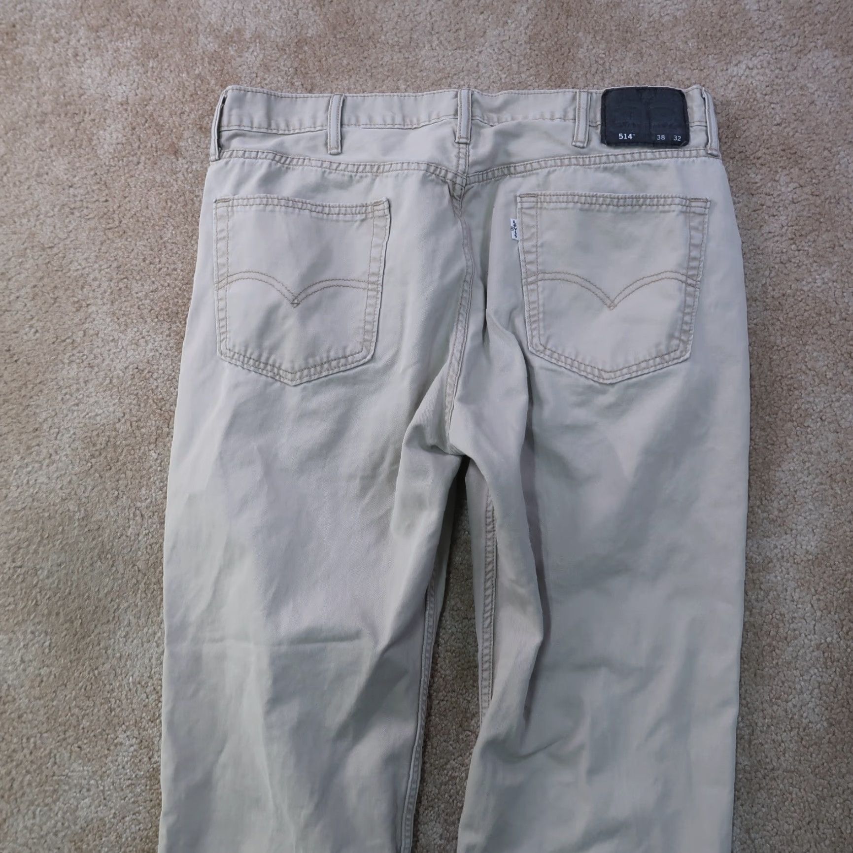 Levi's Levi's 514 Slim Straight Jeans Men 38x32 Beige Khaki Denim 5-Pocket American Grunge 38 in Regular Rise Mid Vintage: No Size US 38 / EU 54 - 7 Thumbnail