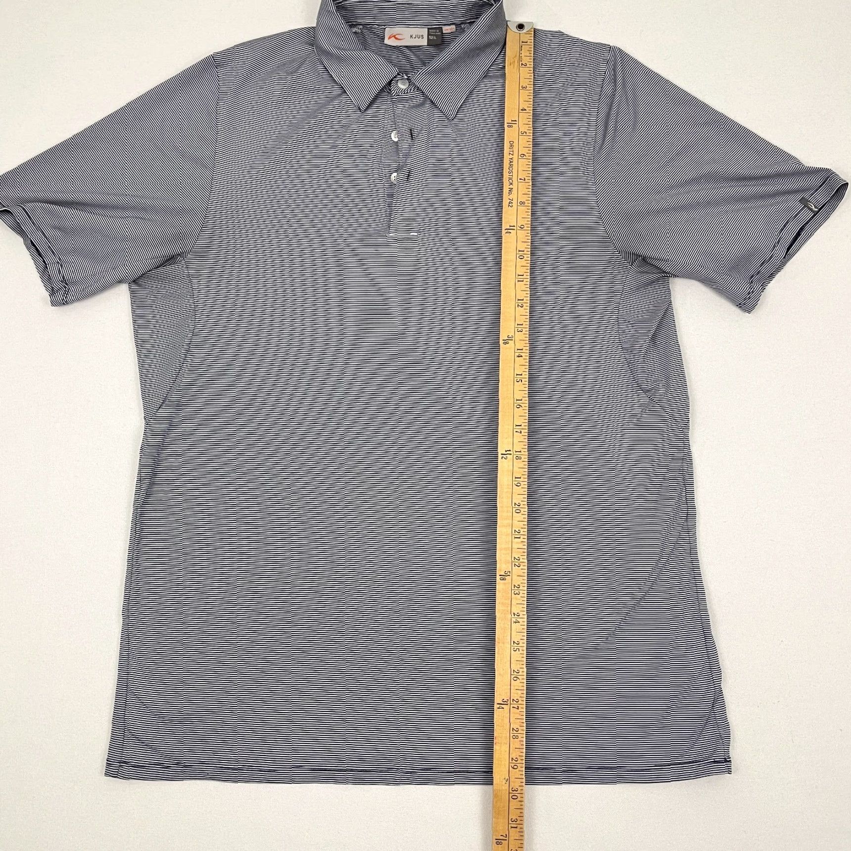 KJUS KJUS Golf Polo Shirt Mens Large White Black Stripe Golf Performance Stretch Polo Shirt Mens L Multicolor Logo Pattern Sports Casual Activewear Shirt Size US L / EU 52-54 / 3 - 6 Thumbnail