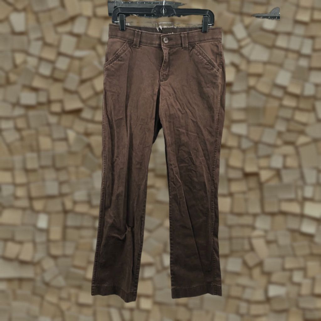 Lee Lee Womens Pants Mid Rise Chino 8 Brown Knit Stretch Pockets Button Flat Front Regular Straight Vintage: No Size 30" / US 8 / IT 44 - 1 Thumbnail