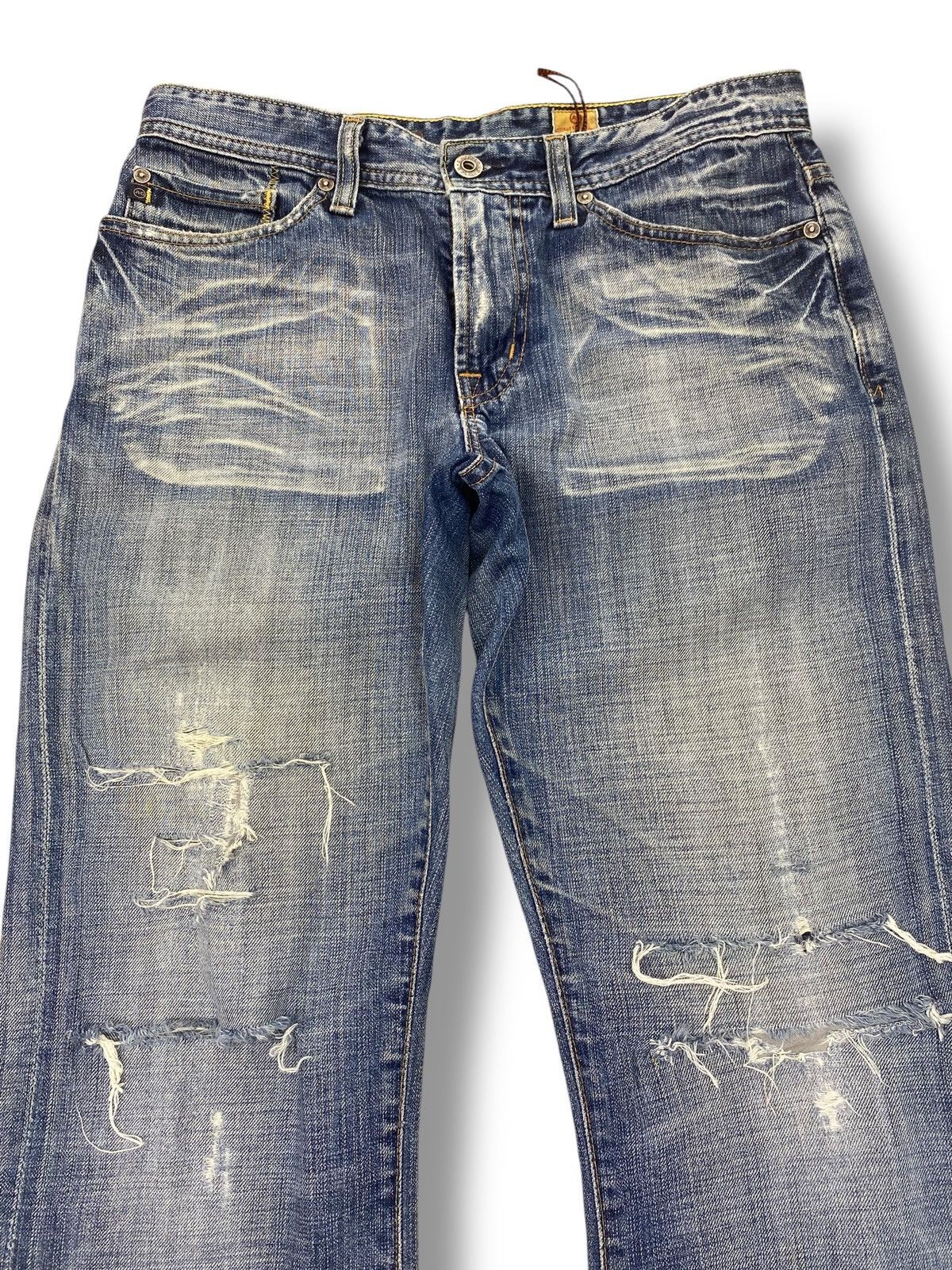 Other The Fillmore Brand Acid Blue Wash Distressed Flare Jeans Size US 32 / EU 48 - 2 Thumbnail